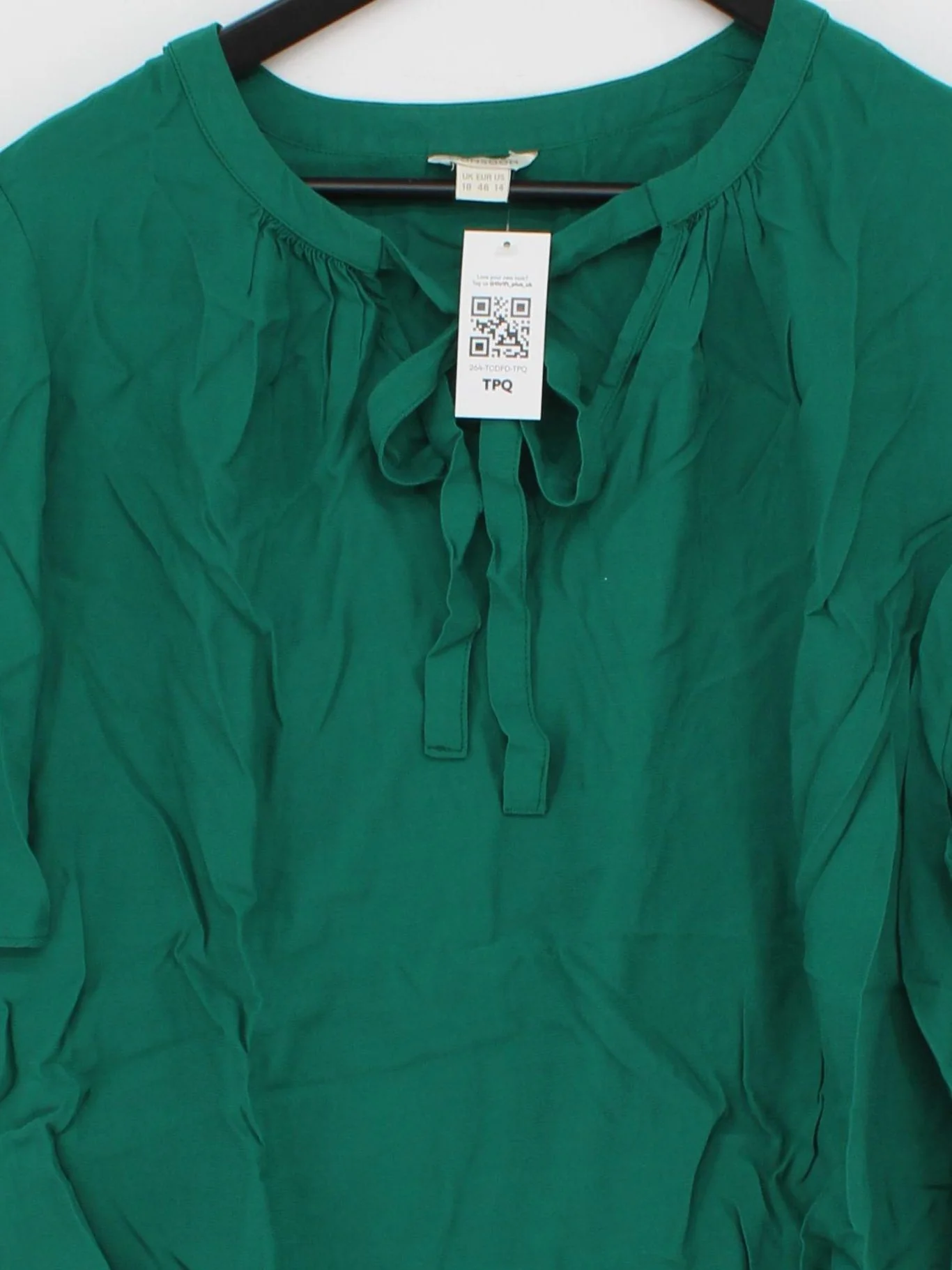 Monsoon Women's Top UK 18 Green 100% Other Short Sleeve Round Neck Basic - Image 3