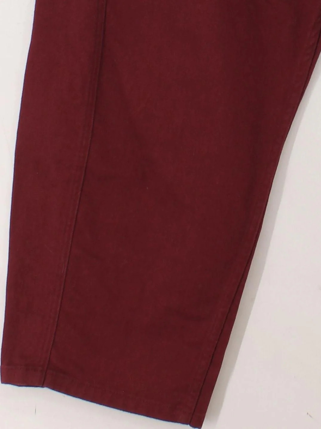 Monsoon Women's Trousers UK 18 Red Cotton with Elastane Wide-Leg Cropped - Image 4