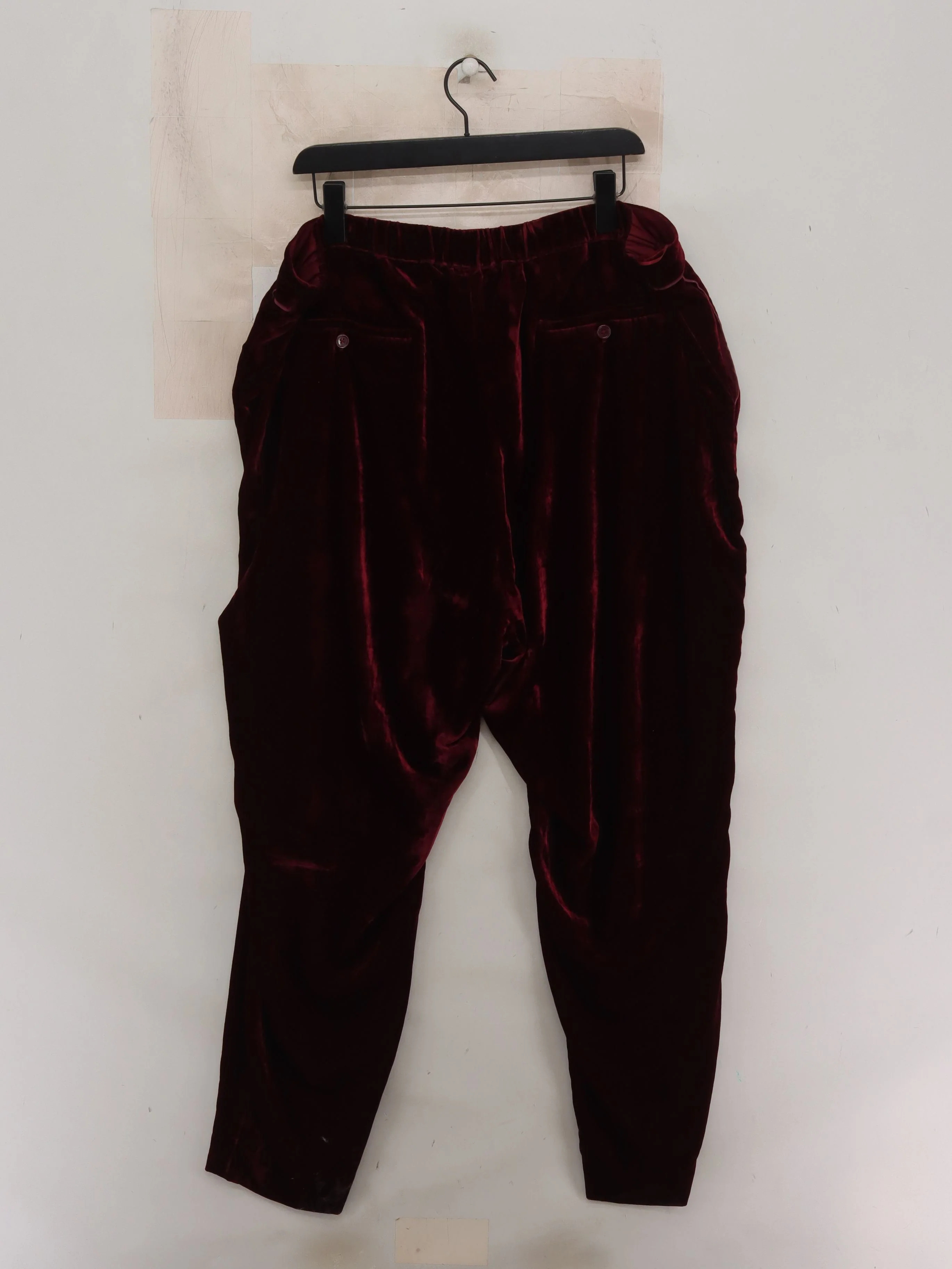 Monsoon Women's Trousers UK 22 Red Viscose with Nylon Tapered Cropped - Image 2