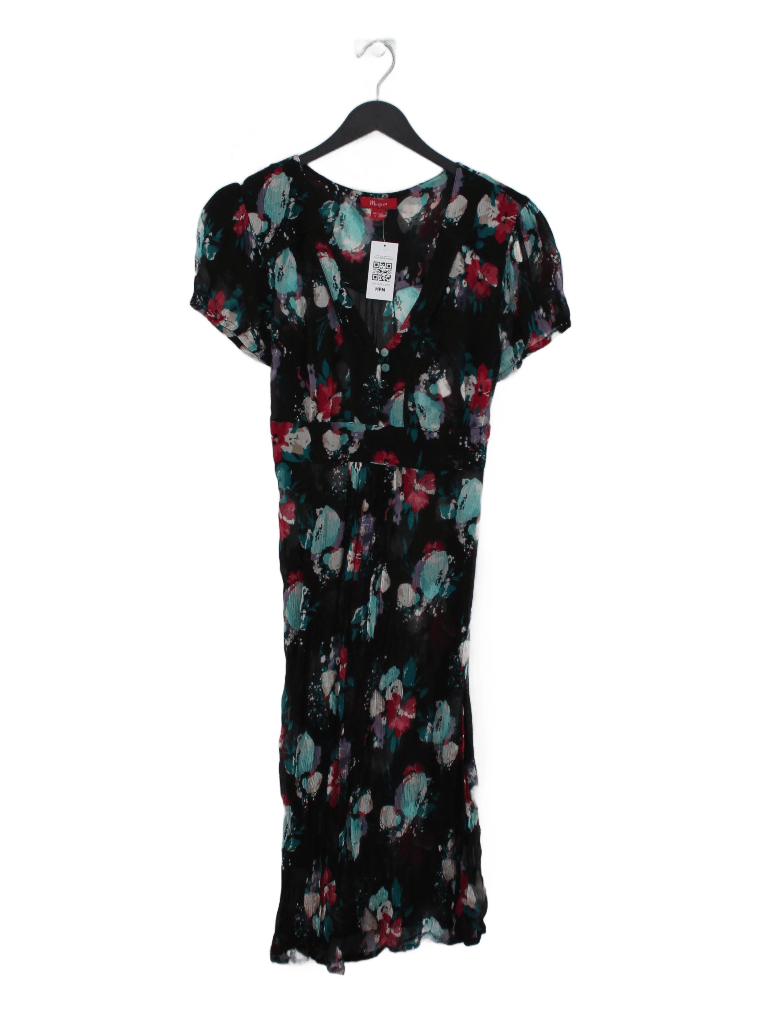 Monsoon Wrap Midi Dress UK12 in Black