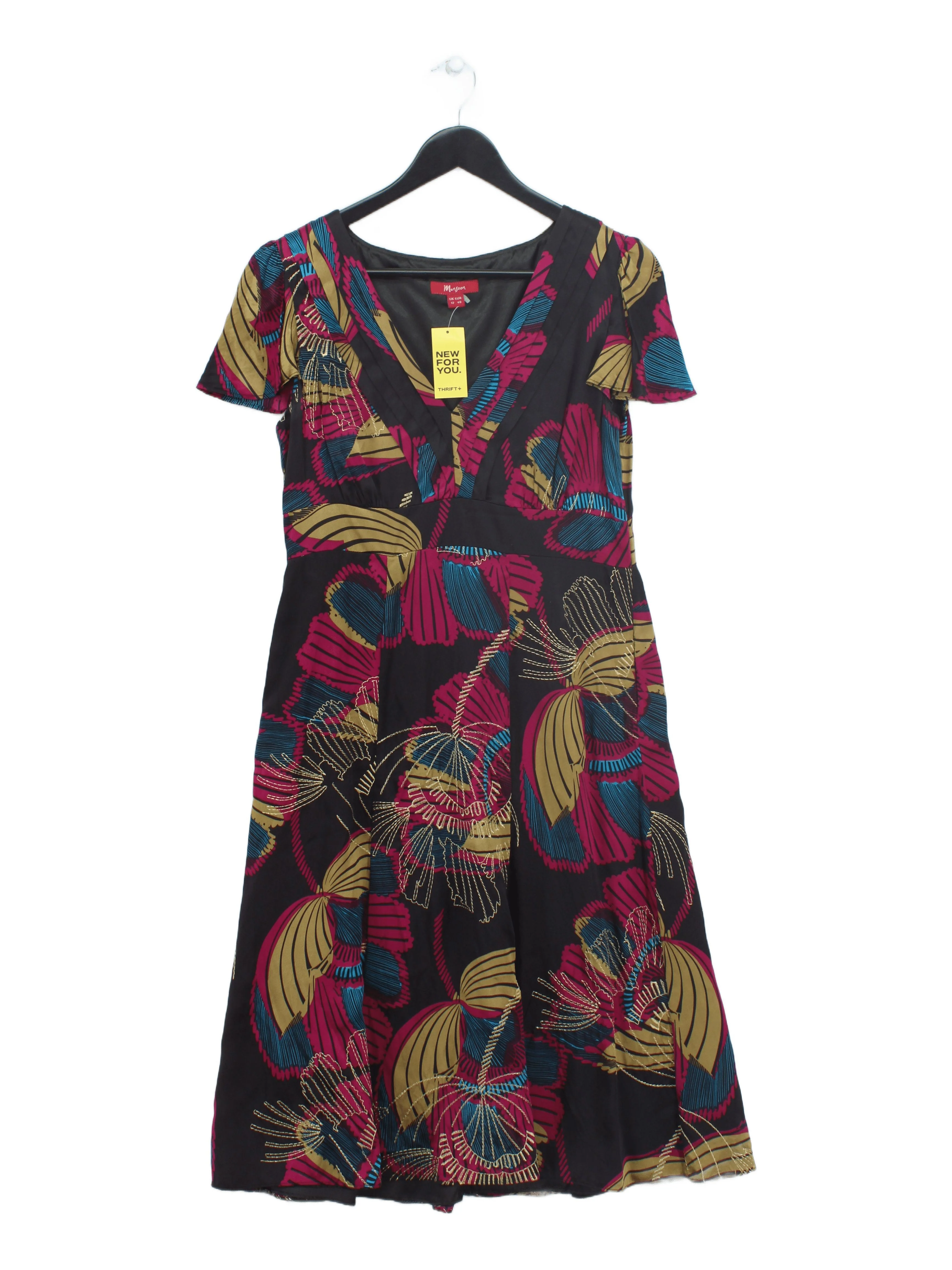 Monsoon Wrap Midi Dress UK12 in Black