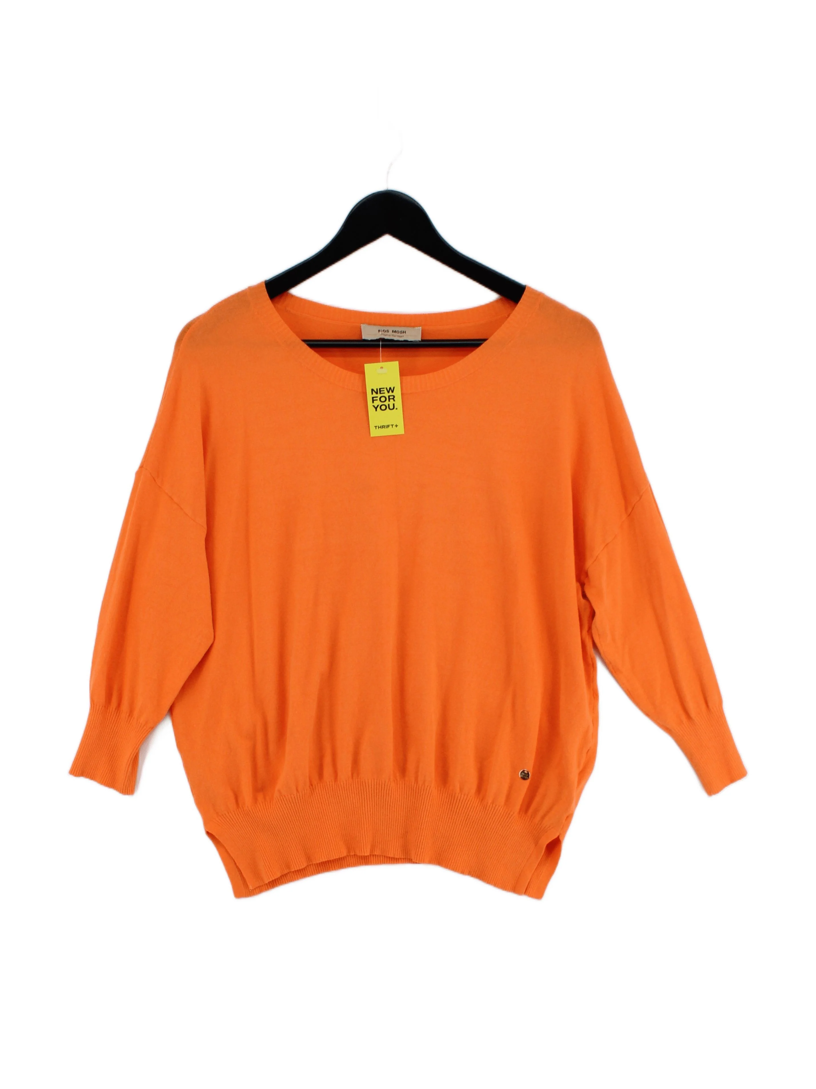 Mos Mosh Women's Jumper M Orange Viscose with Polyester Round Neck Pullover