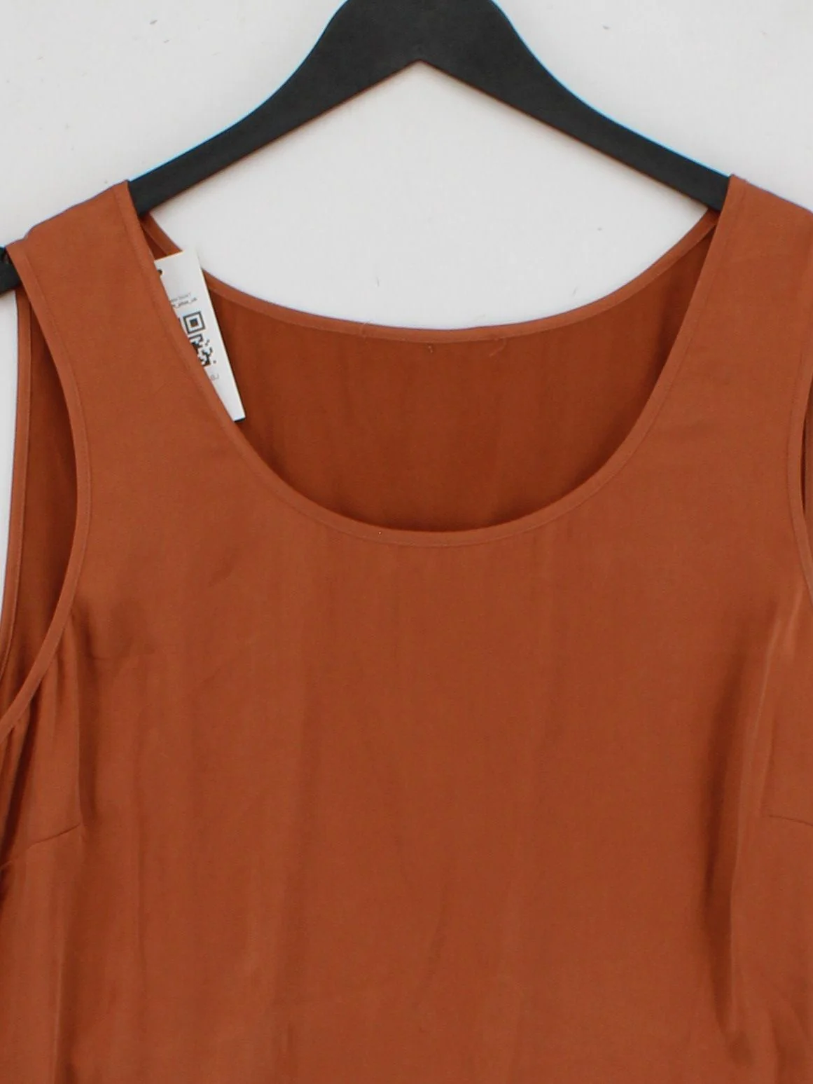 Mos Mosh Women's T-Shirt L Tan Silk with Elastane Sleeveless Round Neck Basic - Image 3