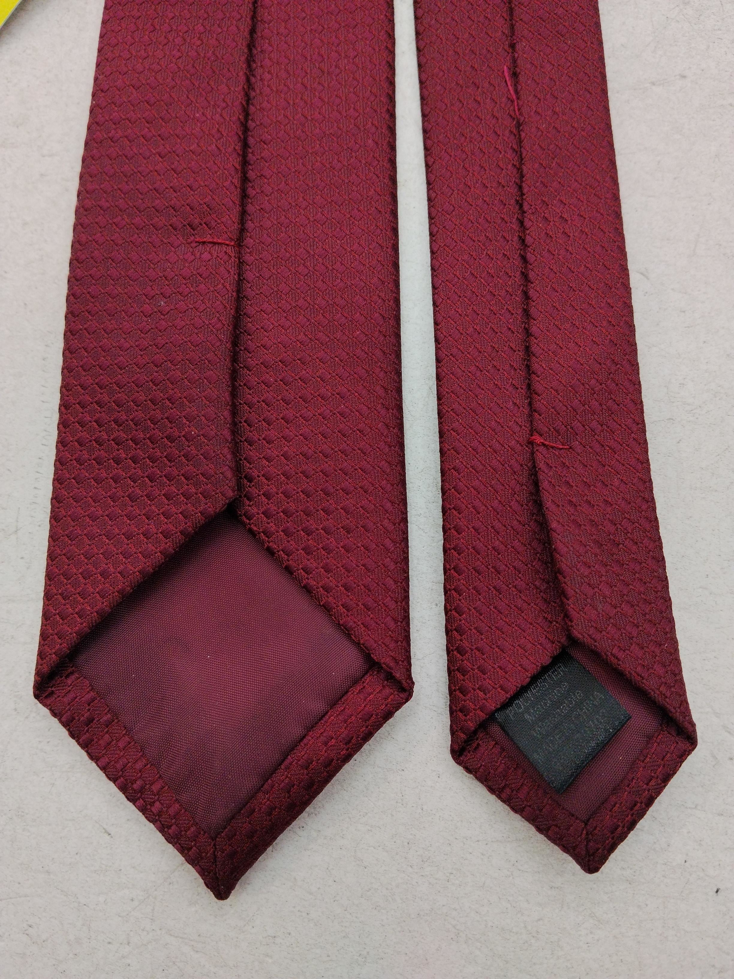 Moss London Men's Tie Red Checkered 100% Polyester - Image 3