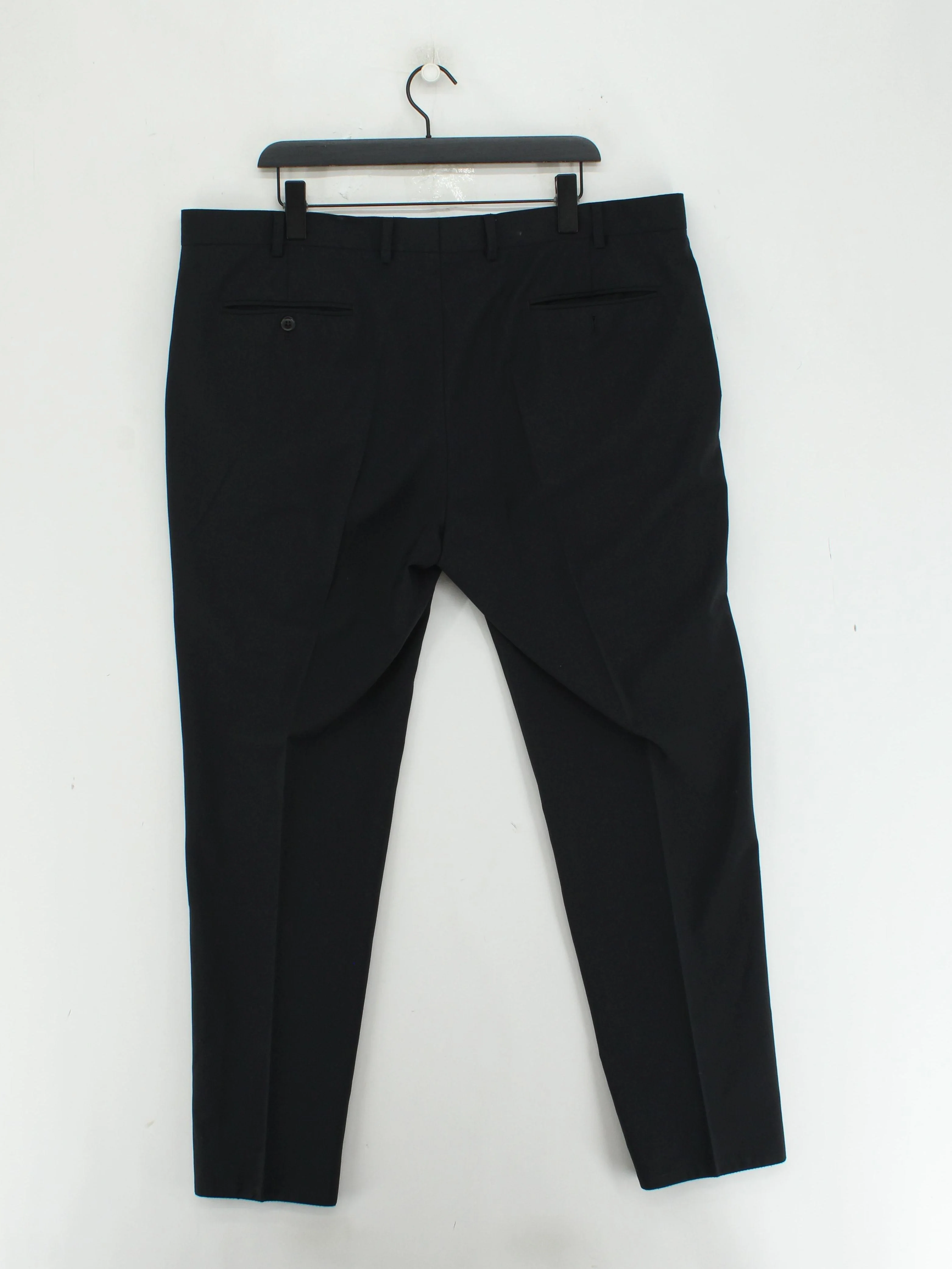 Moss Men's Suit Trousers W 42 in Black Polyester with Elastane Dress Pants - Image 2