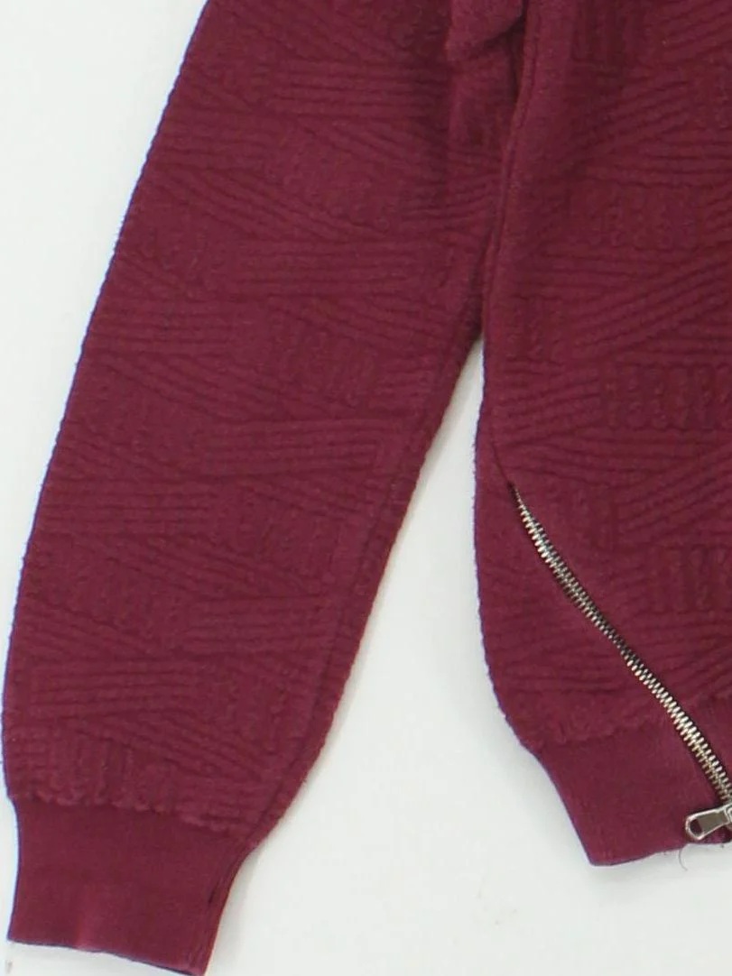 Moth Women's Jumper S Red Geometric Cotton with Polyamide Round Neck Pullover - Image 4