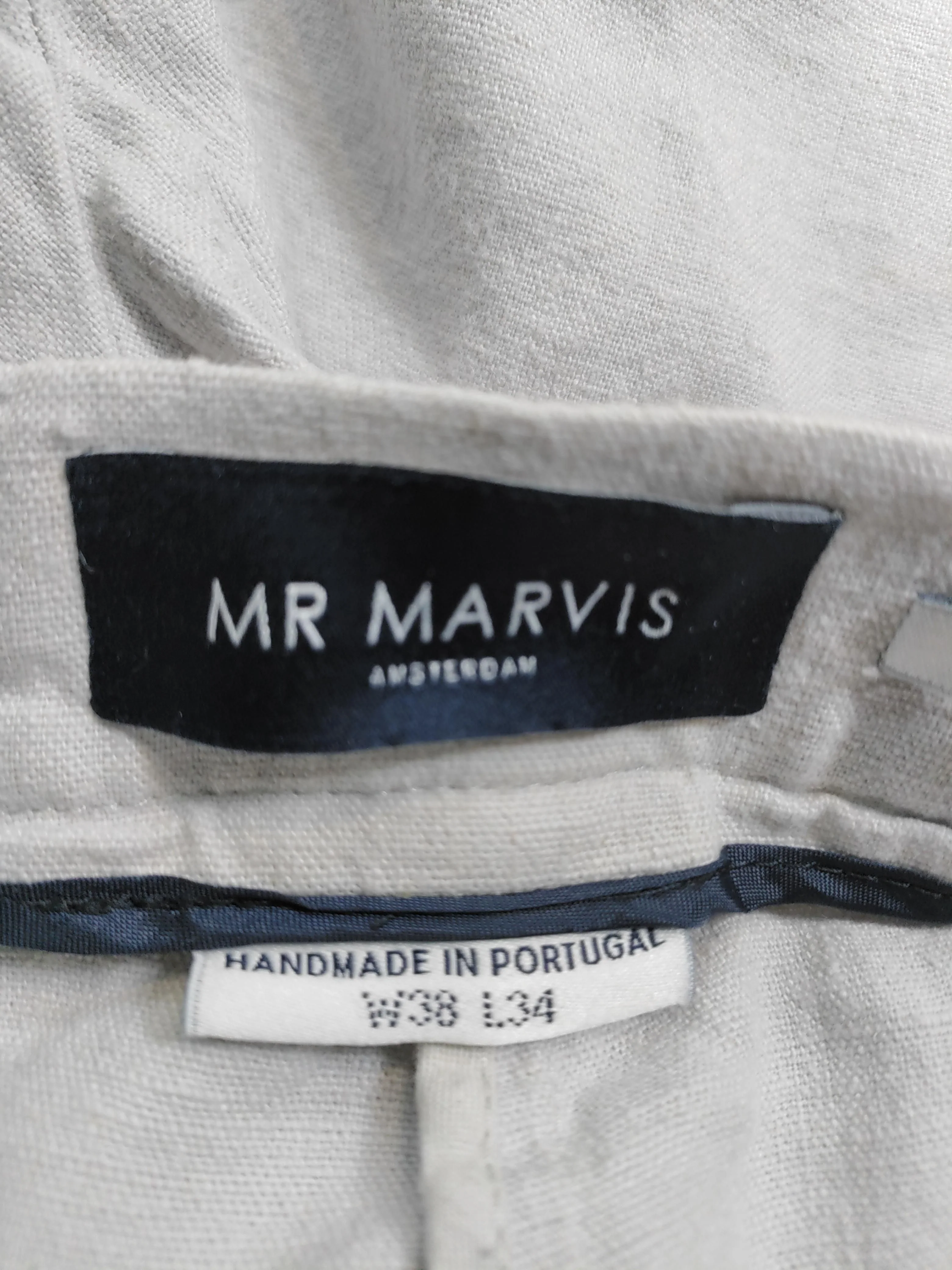 Mr Marvis Men's Trousers W 38 in Grey Linen with Cotton Tapered Capri - Image 8