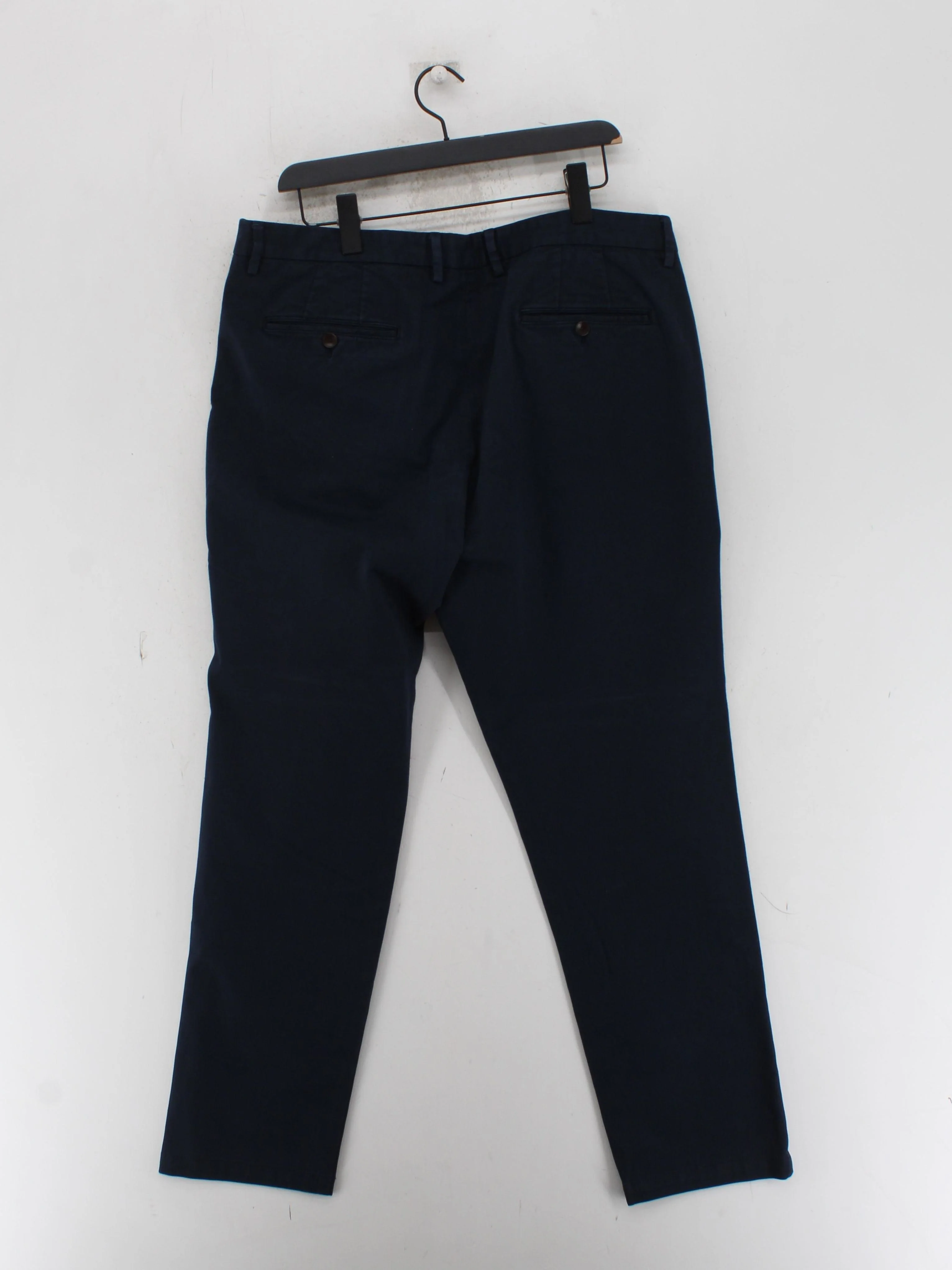 Mr P. Men's Trousers W 38 in Blue Cotton with Elastane Straight Chino - Image 2