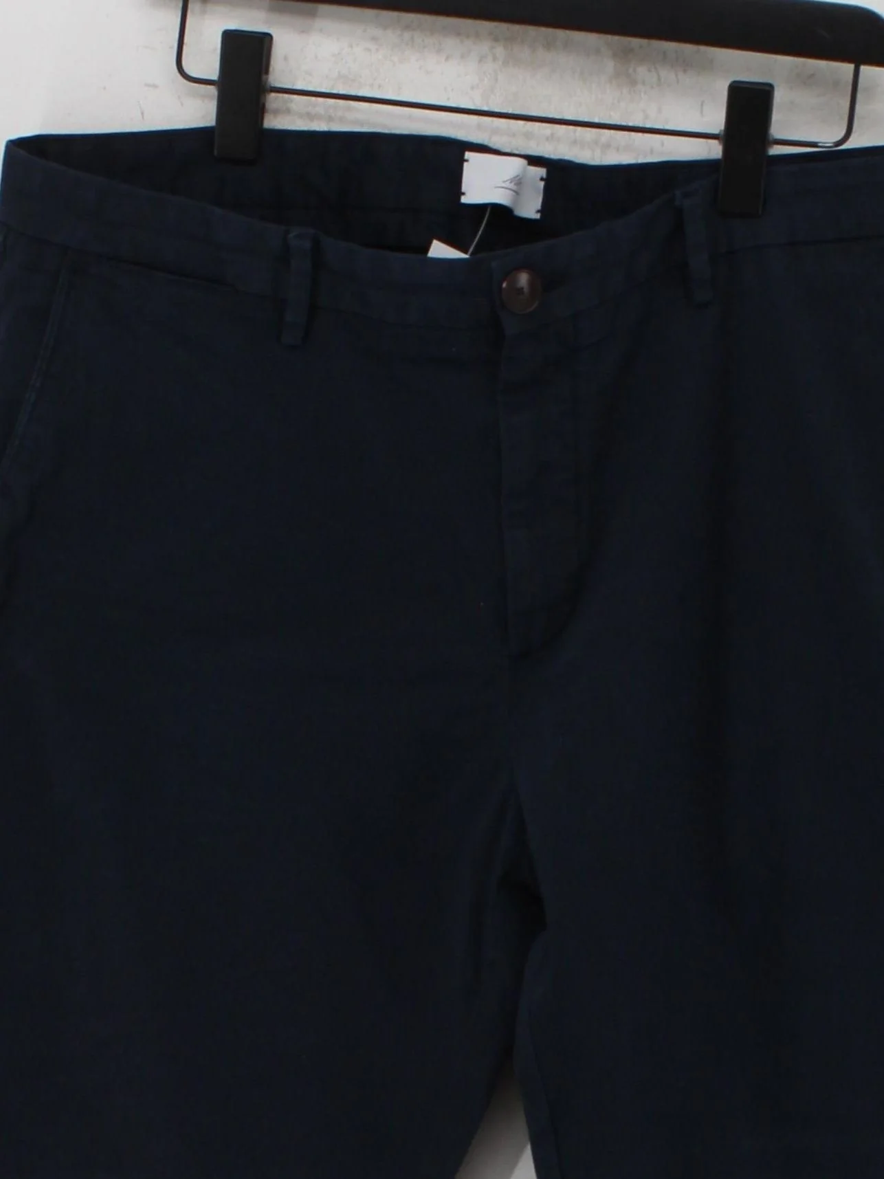 Mr P. Men's Trousers W 38 in Blue Cotton with Elastane Straight Chino - Image 3
