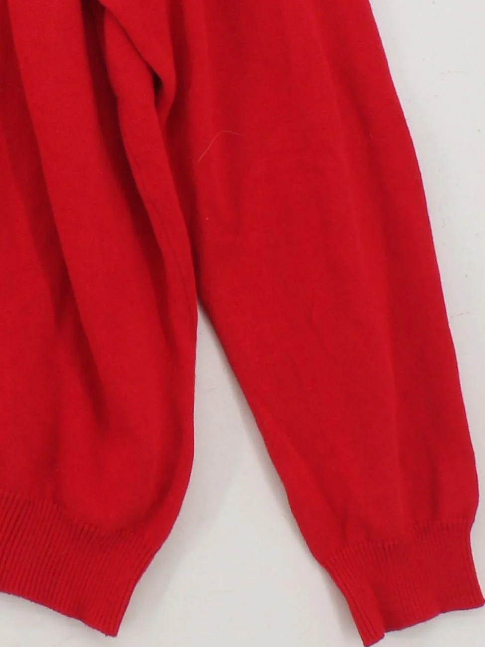 MUNROSPUN Men's Jumper XL Red 100% Cotton Mock Neck Pullover - Image 4