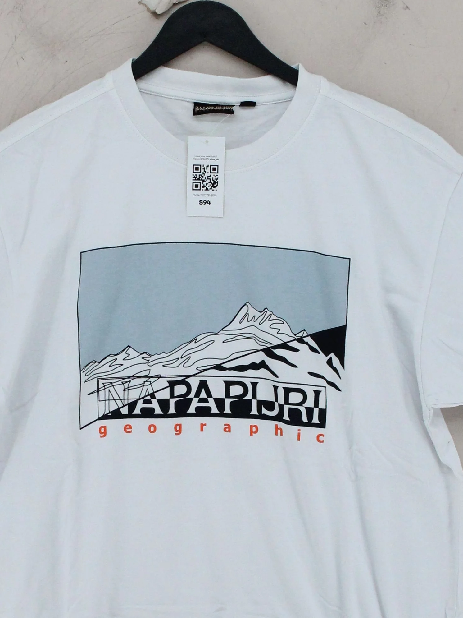 Napapijri Men's T-Shirt S White Graphic Cotton with Elastane Basic - Image 3