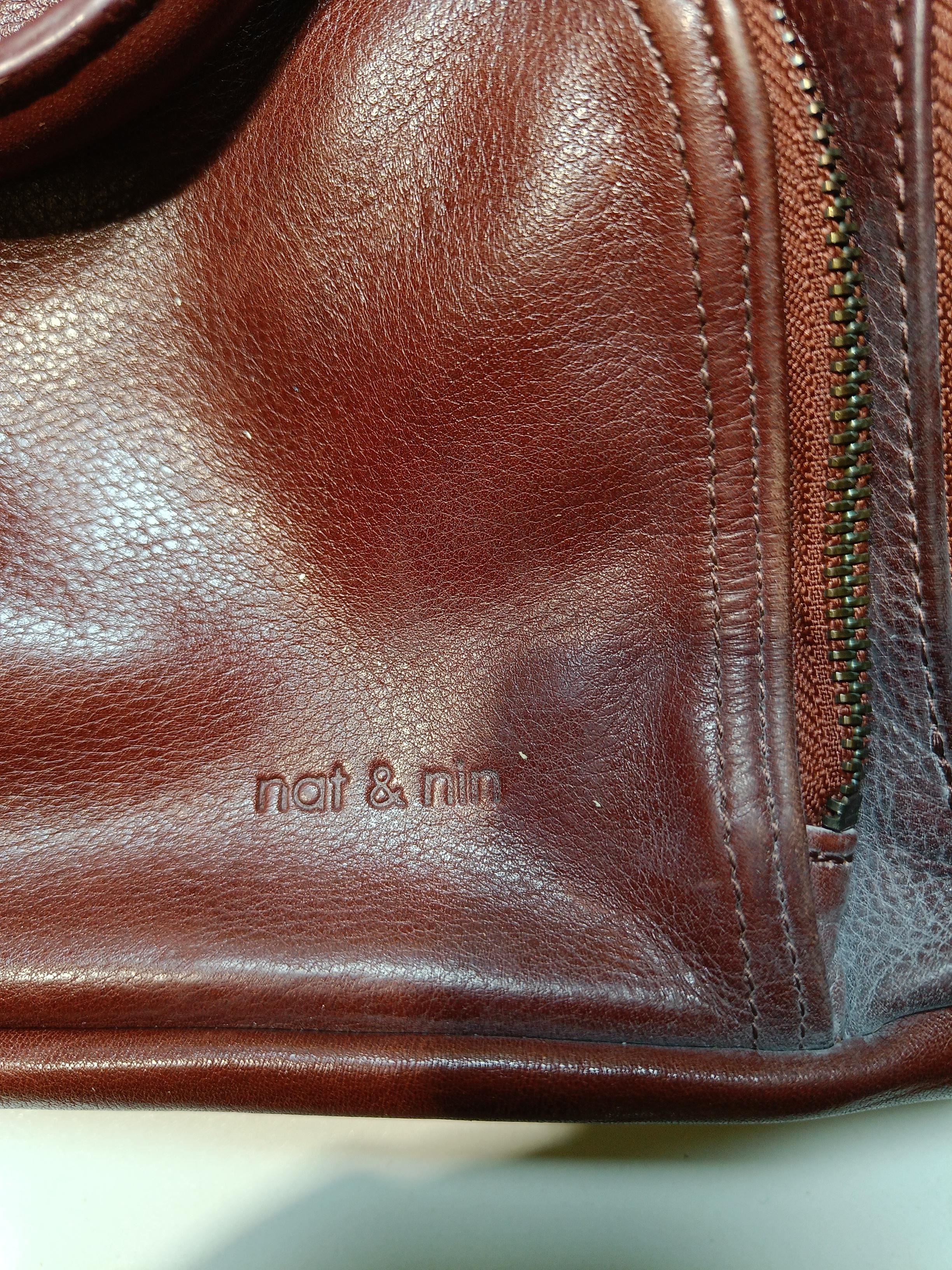 Nat & Nin Men's Bag Brown 100% Leather Briefcase/Document Case - Image 6