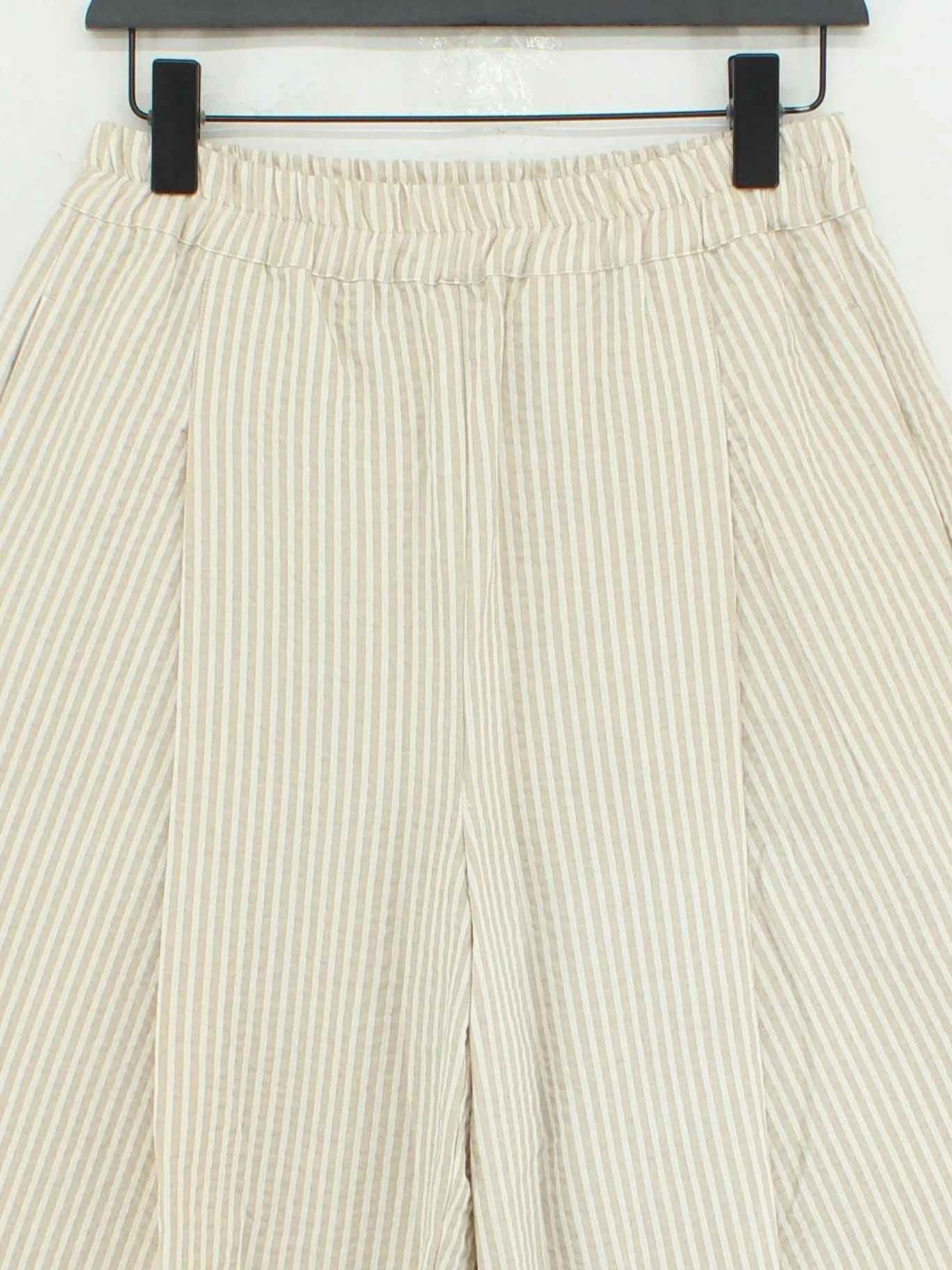 Neirami Women's Trousers S Cream Cotton with Polyester, Elastane Cropped - Image 3