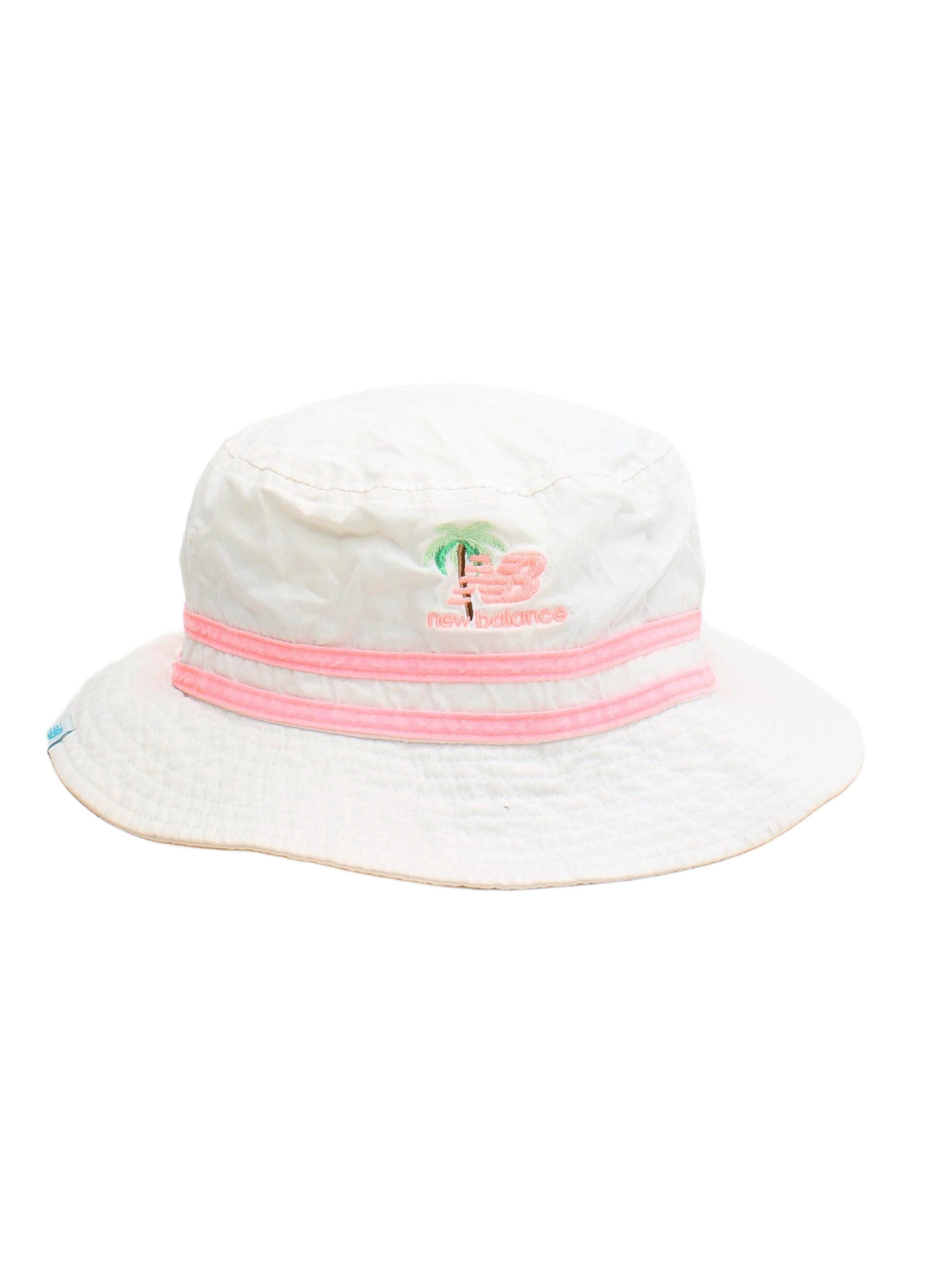 New Balance Men's Hat M White Graphic 100% Cotton Bucket Hat