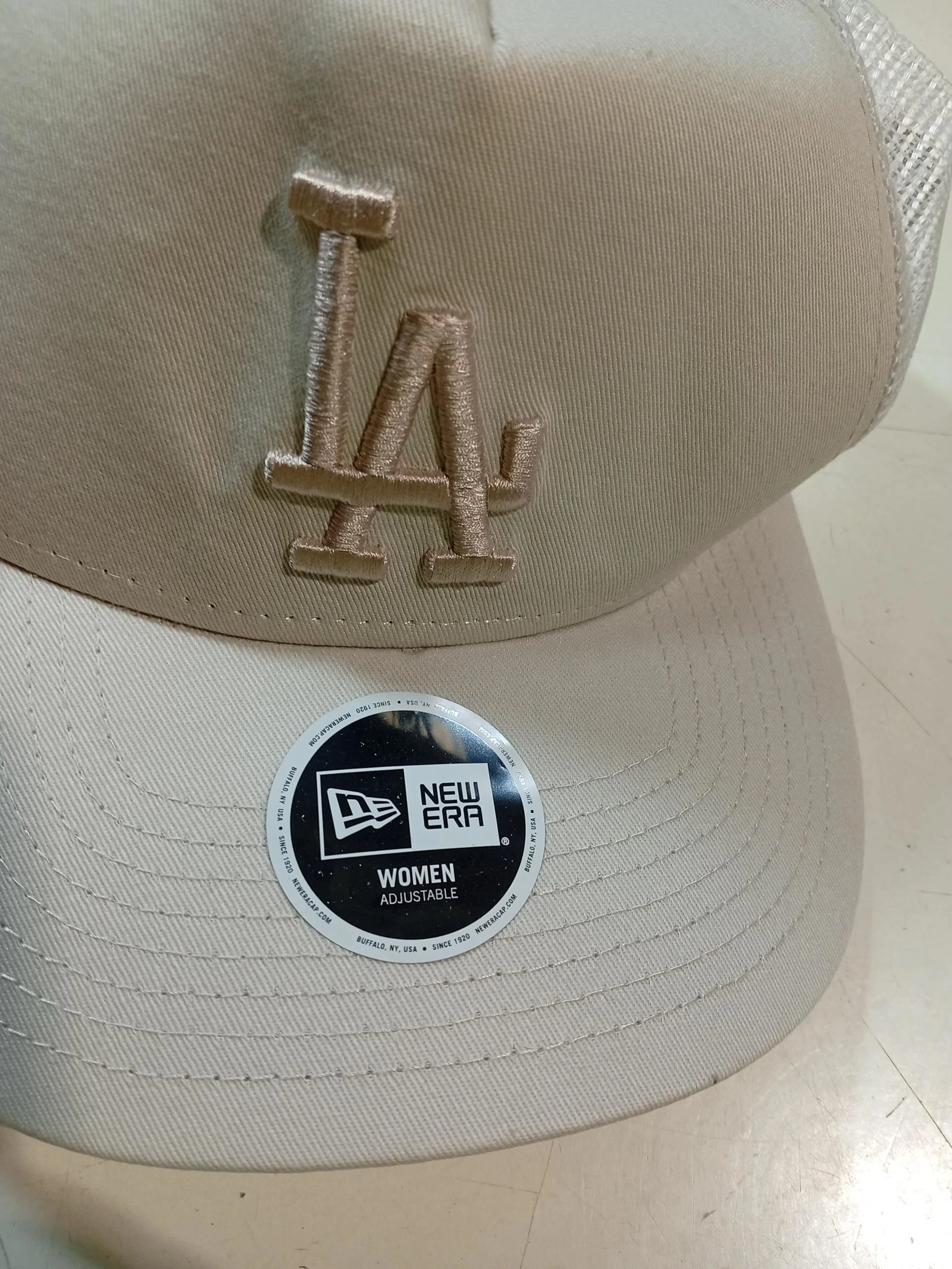 New Era Women's Hat Cream Polyester with Cotton Baseball Cap - Image 5