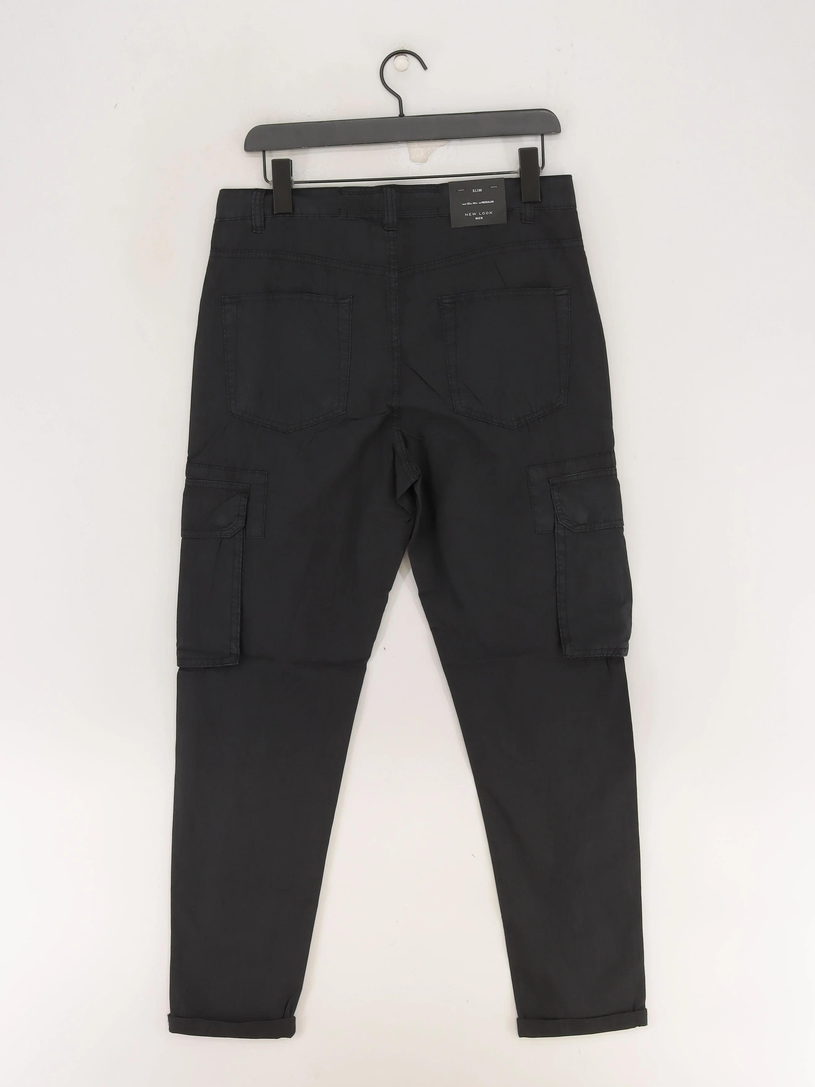 New Look Men's Trousers W 32 in Black 100% Cotton Tapered Cargo New with tags - Image 2