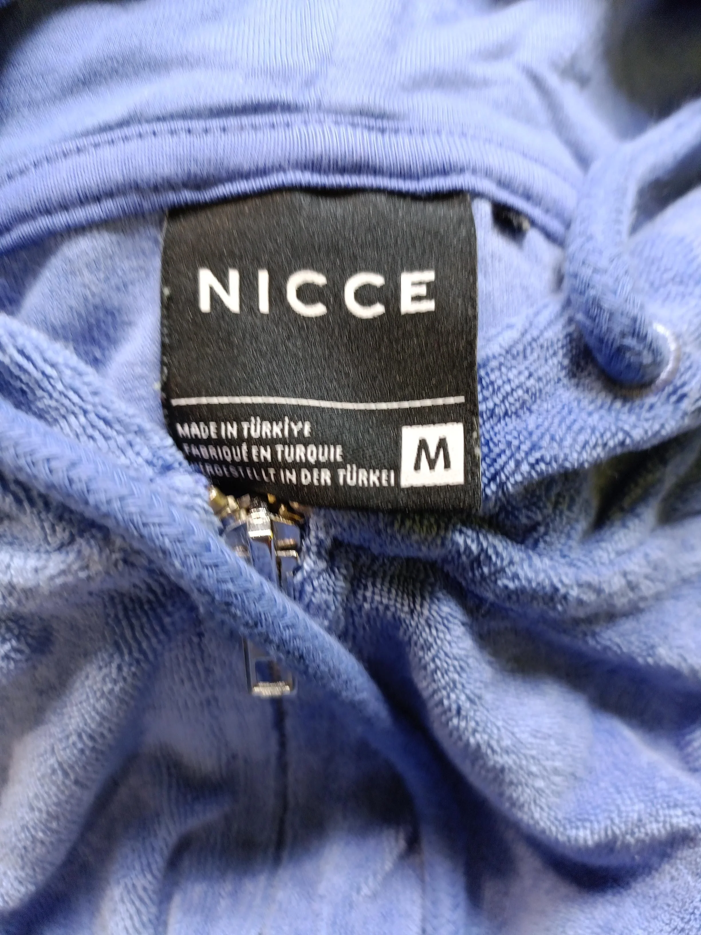 Nicce Women's Hoodie M Blue Cotton with Polyester Full Zip - Image 5