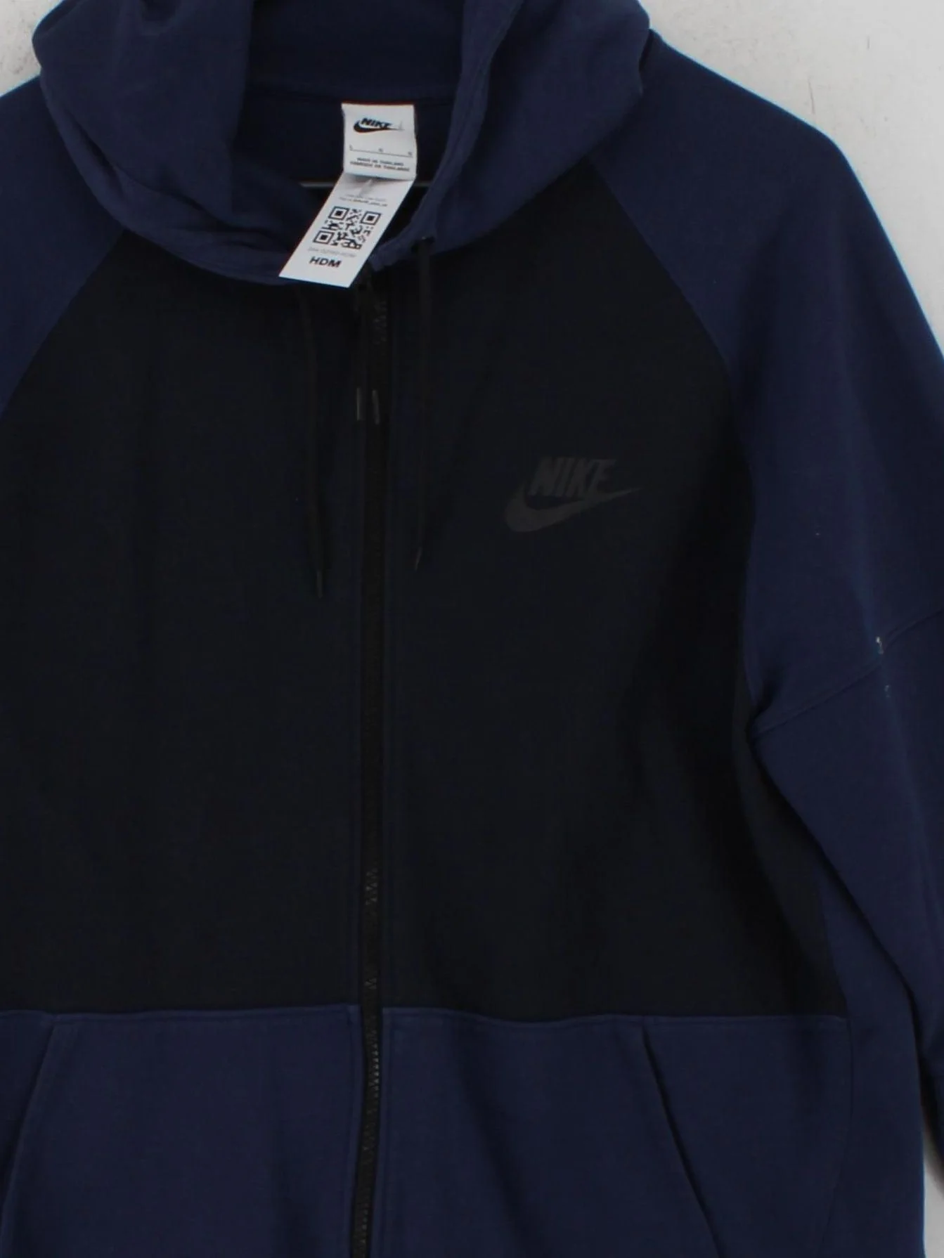 Nike Men's Hoodie L Blue Cotton with Polyester Pullover - Image 3