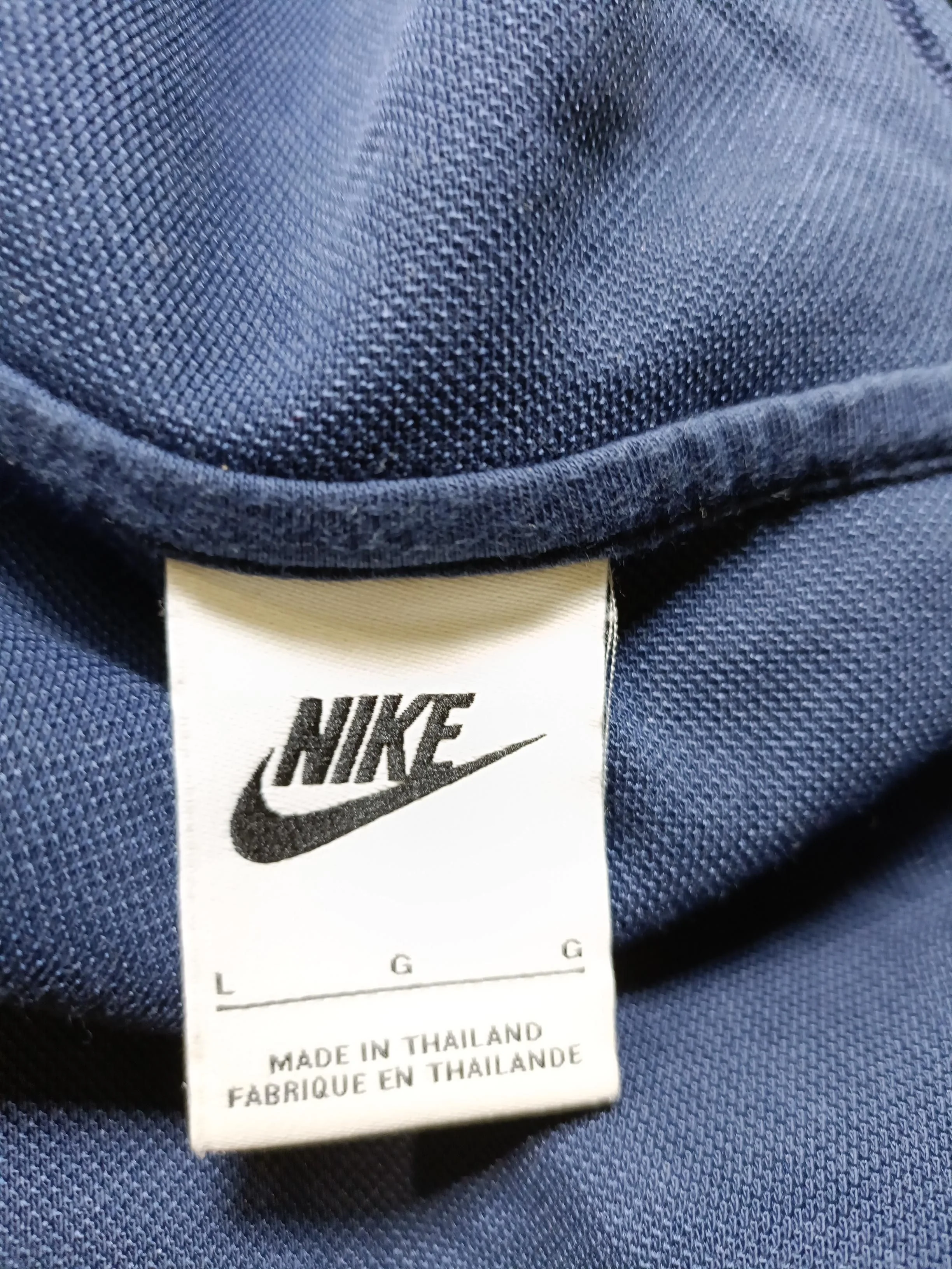 Nike Men's Hoodie L Blue Cotton with Polyester Pullover - Image 5
