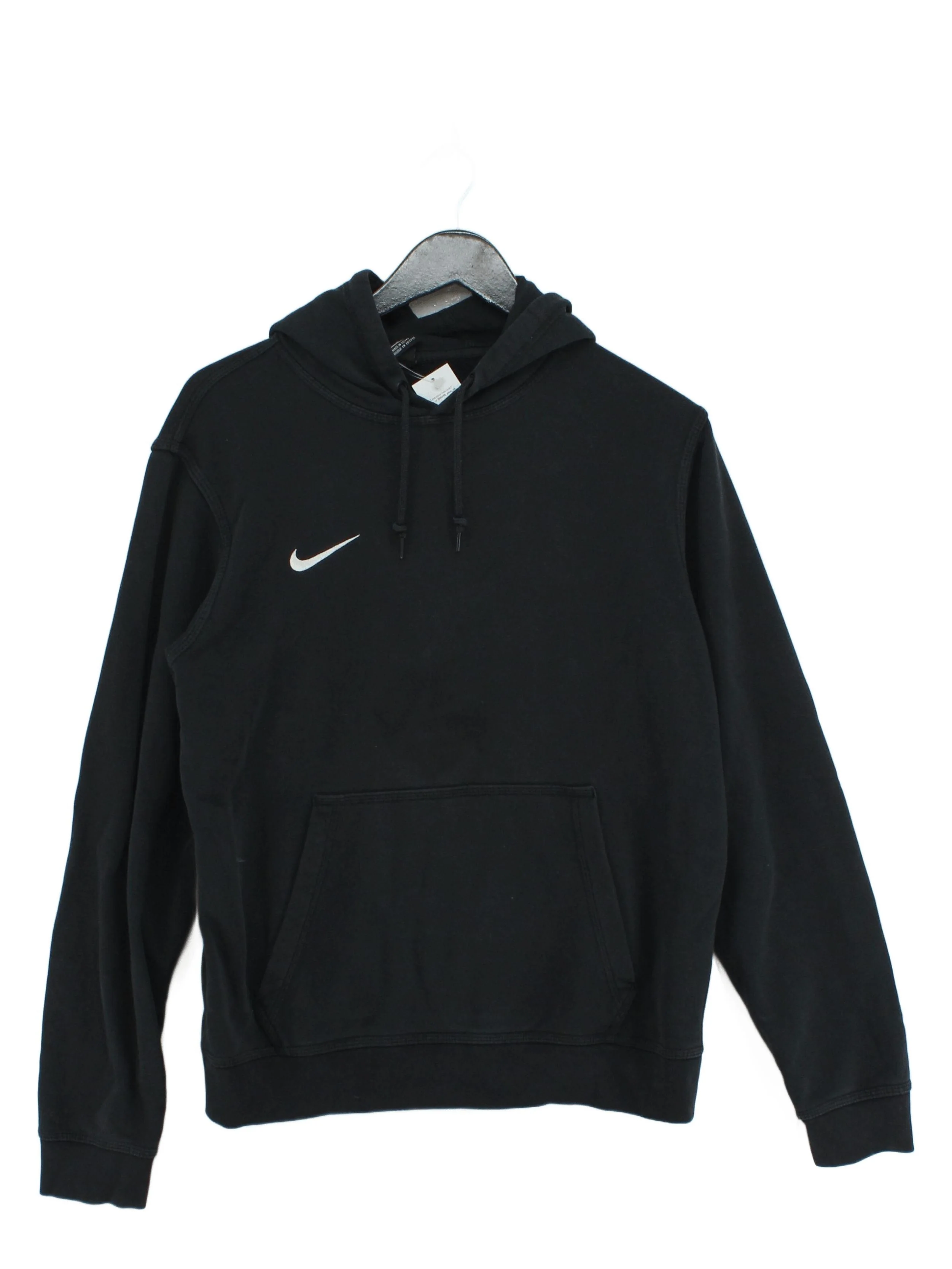 Nike Men's Hoodie M Black Cotton with Polyester Pullover