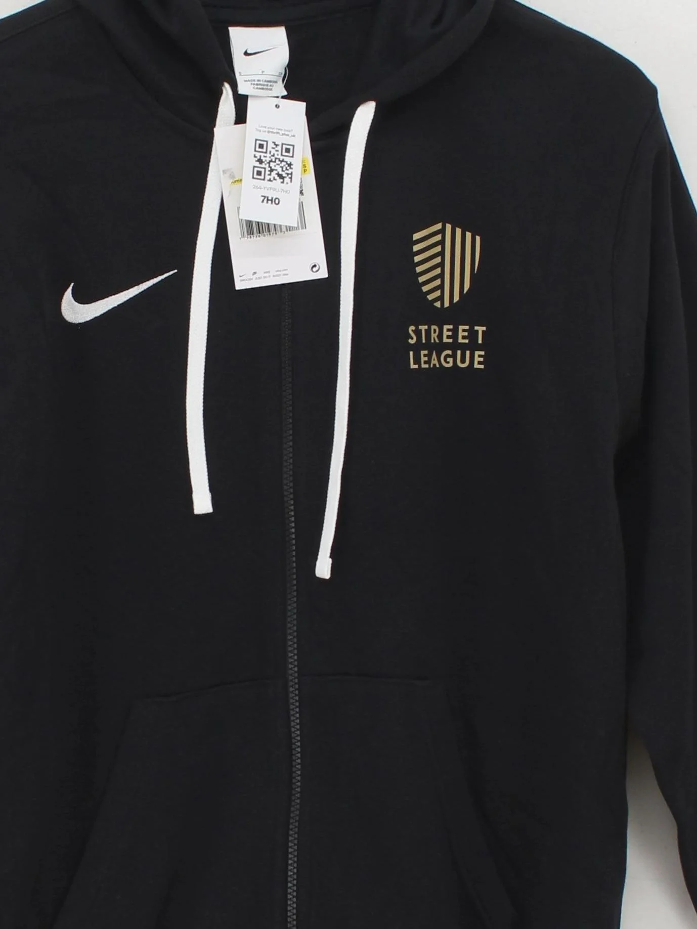 Nike Men's Hoodie S Black Graphic Cotton with Polyester Pullover - Image 3