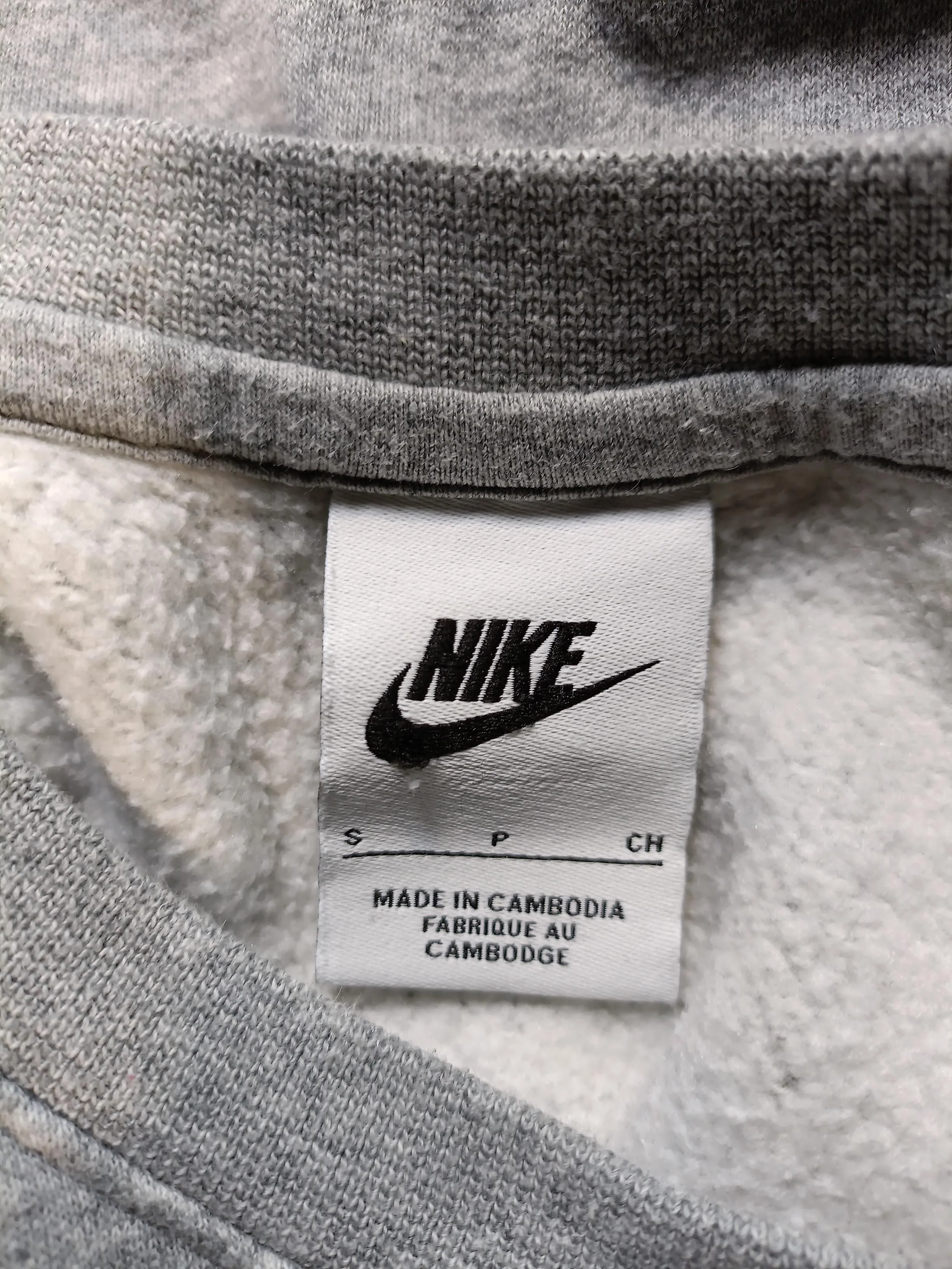 Nike Men's Hoodie S Grey Graphic Cotton with Polyester Pullover - Image 5