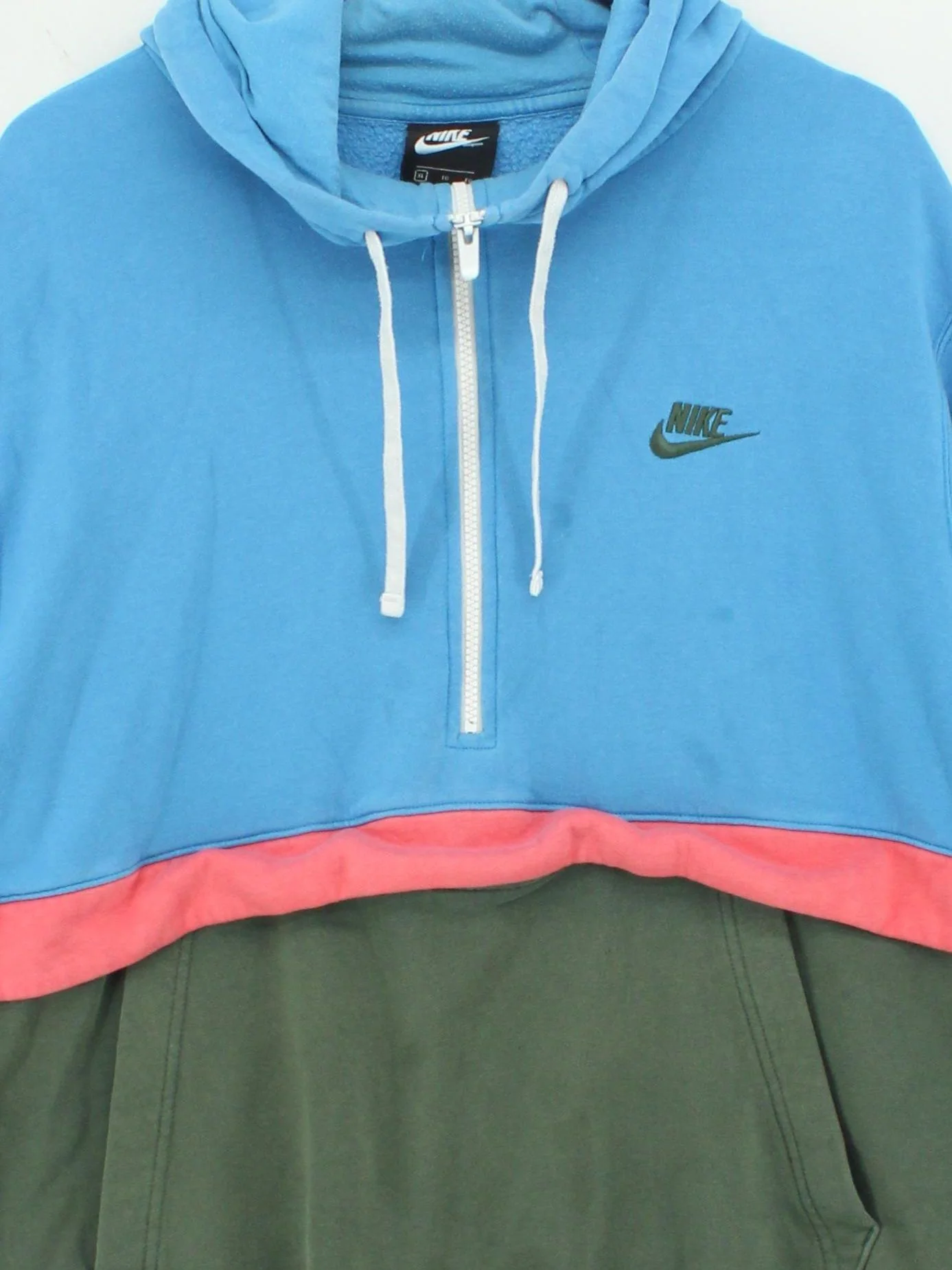 Nike Men's Hoodie XL Blue Cotton with Polyester Pullover - Image 3