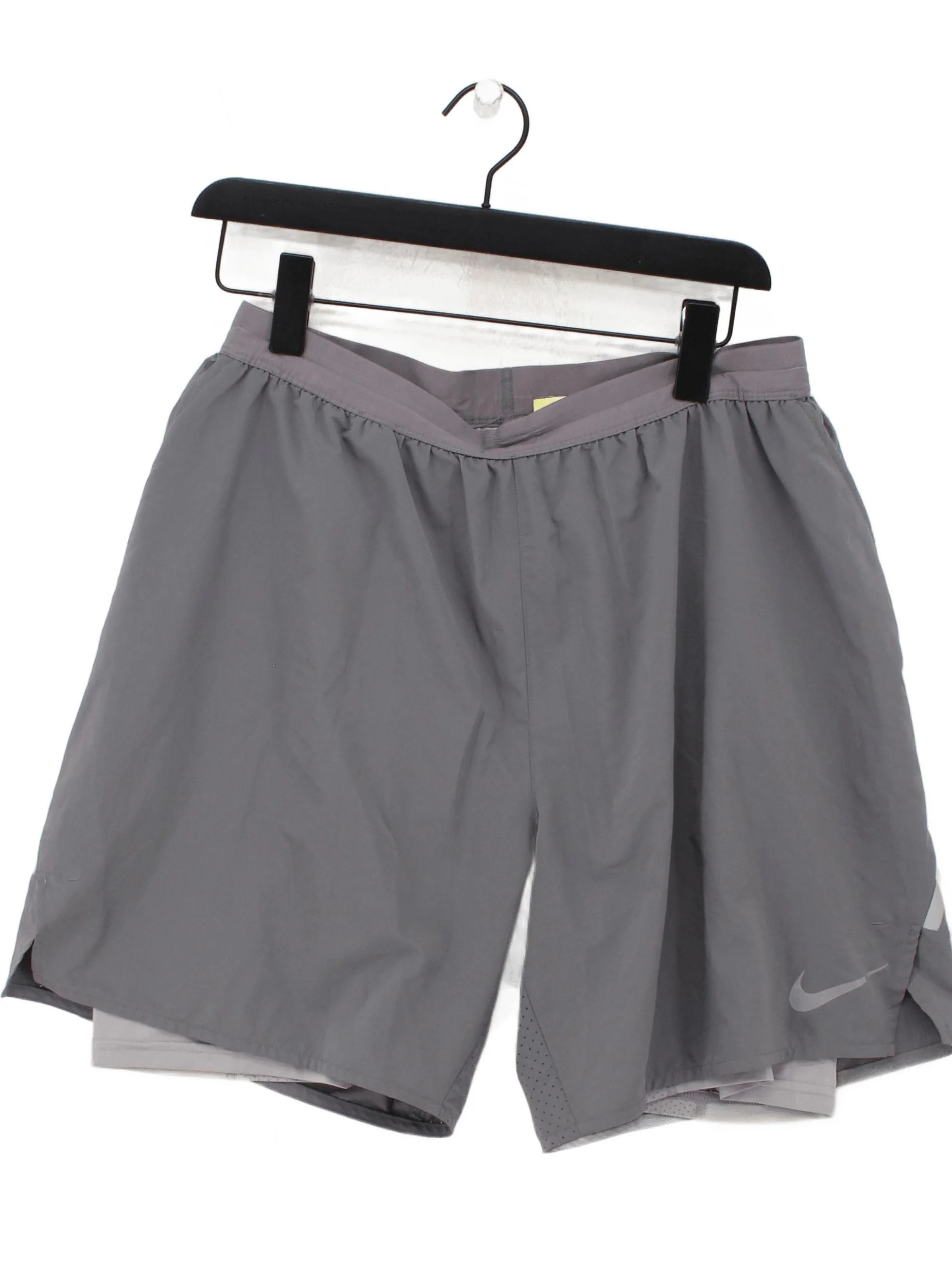 Nike Men's Shorts L Grey Polyester with Elastane, Nylon, Polyamide Sweat