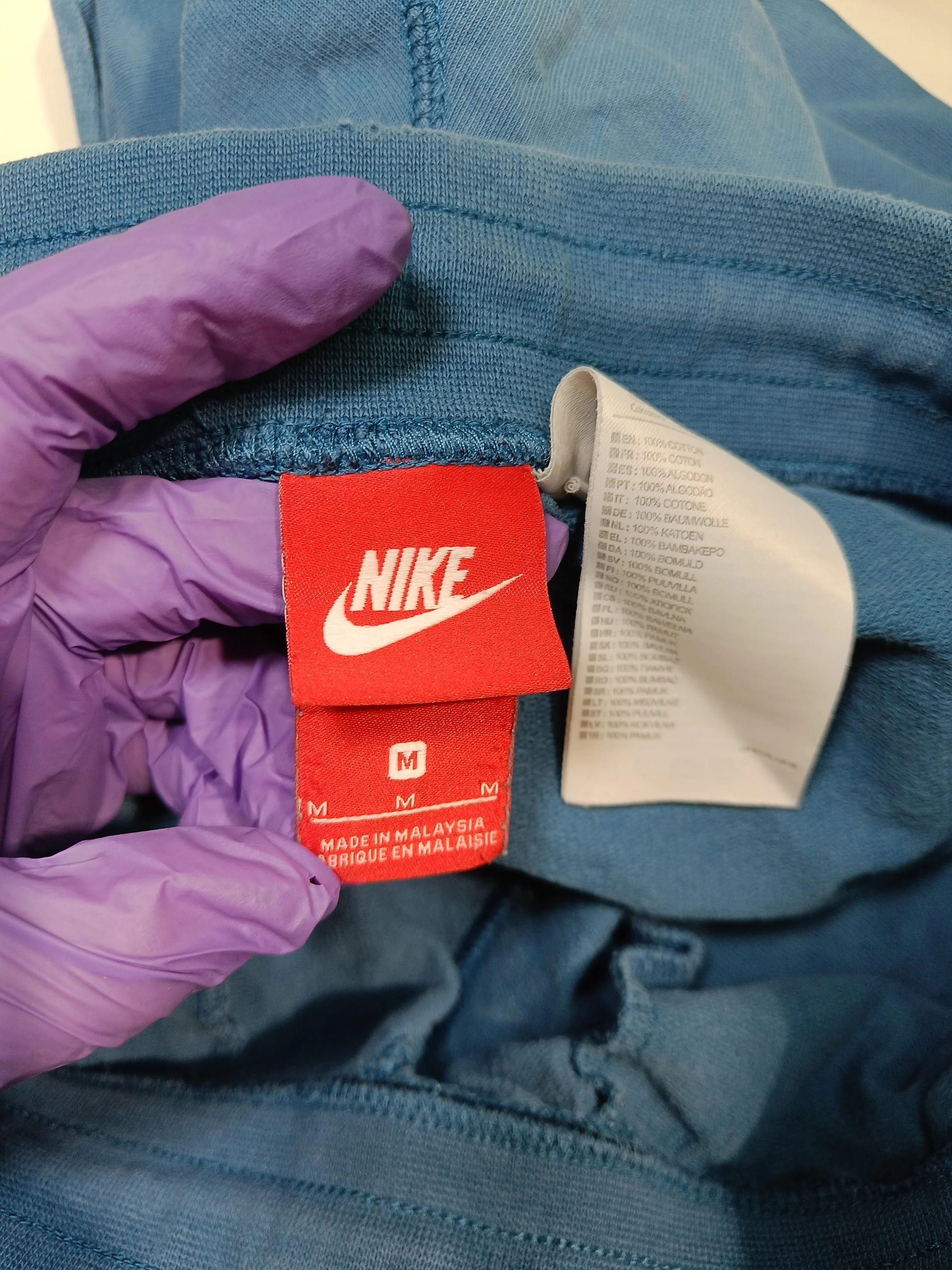 Nike Men's Shorts M Blue 100% Cotton Sweat - Image 6