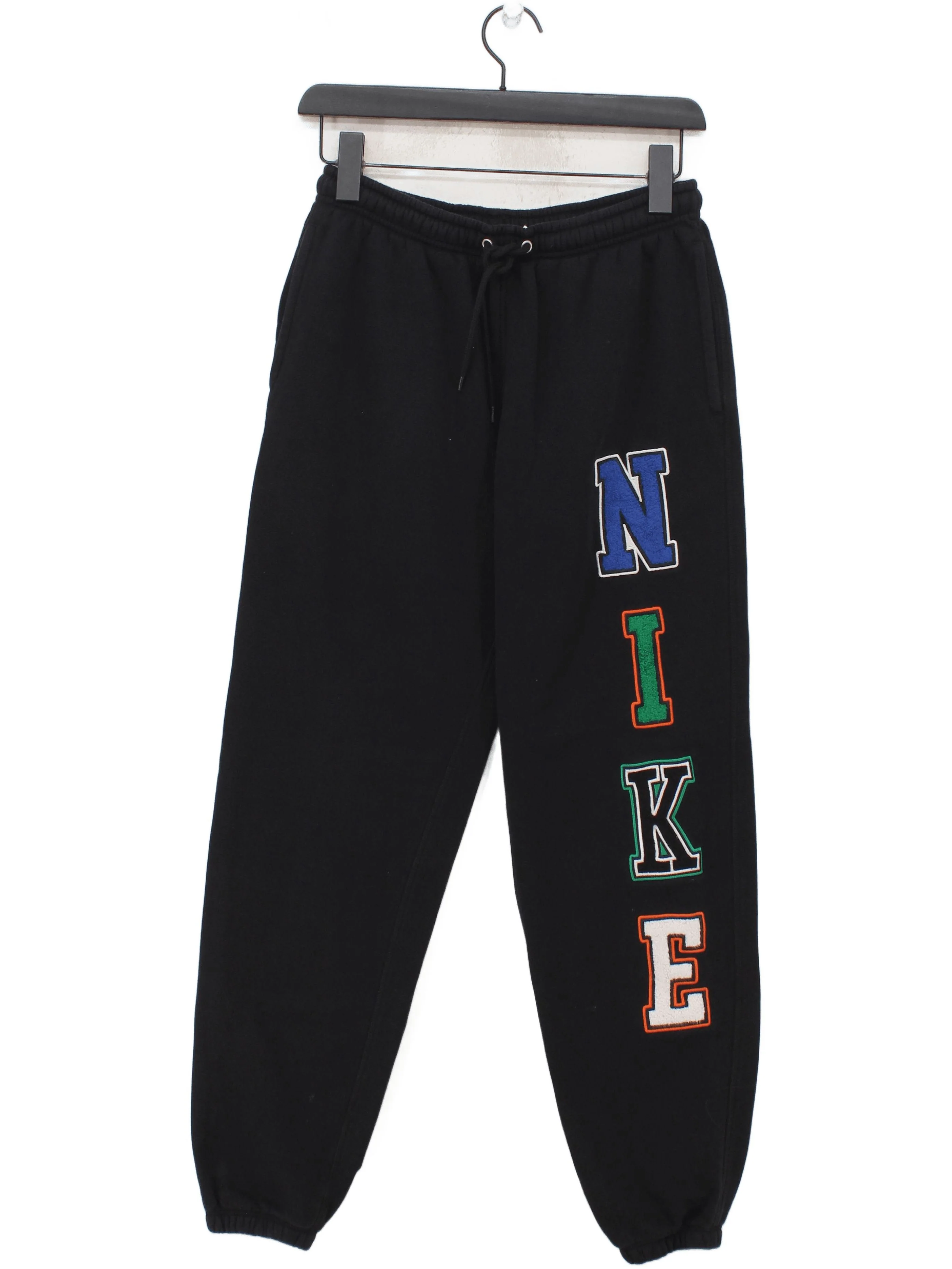 Nike Men's Sports Bottoms S Black Graphic Cotton with Polyester Sweatpants