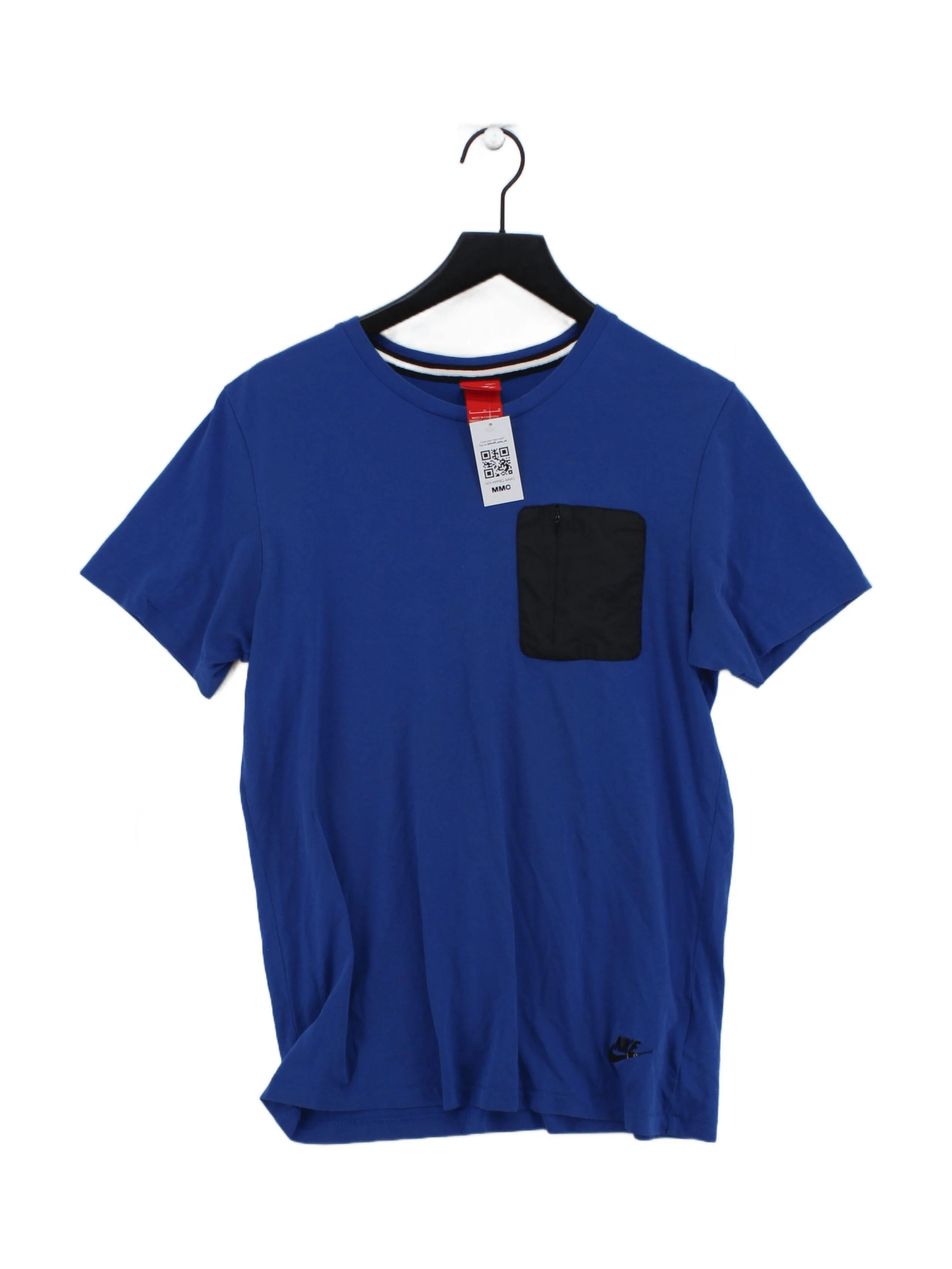 Nike Men's T-Shirt L Blue Cotton with Polyester Round Neck Basic