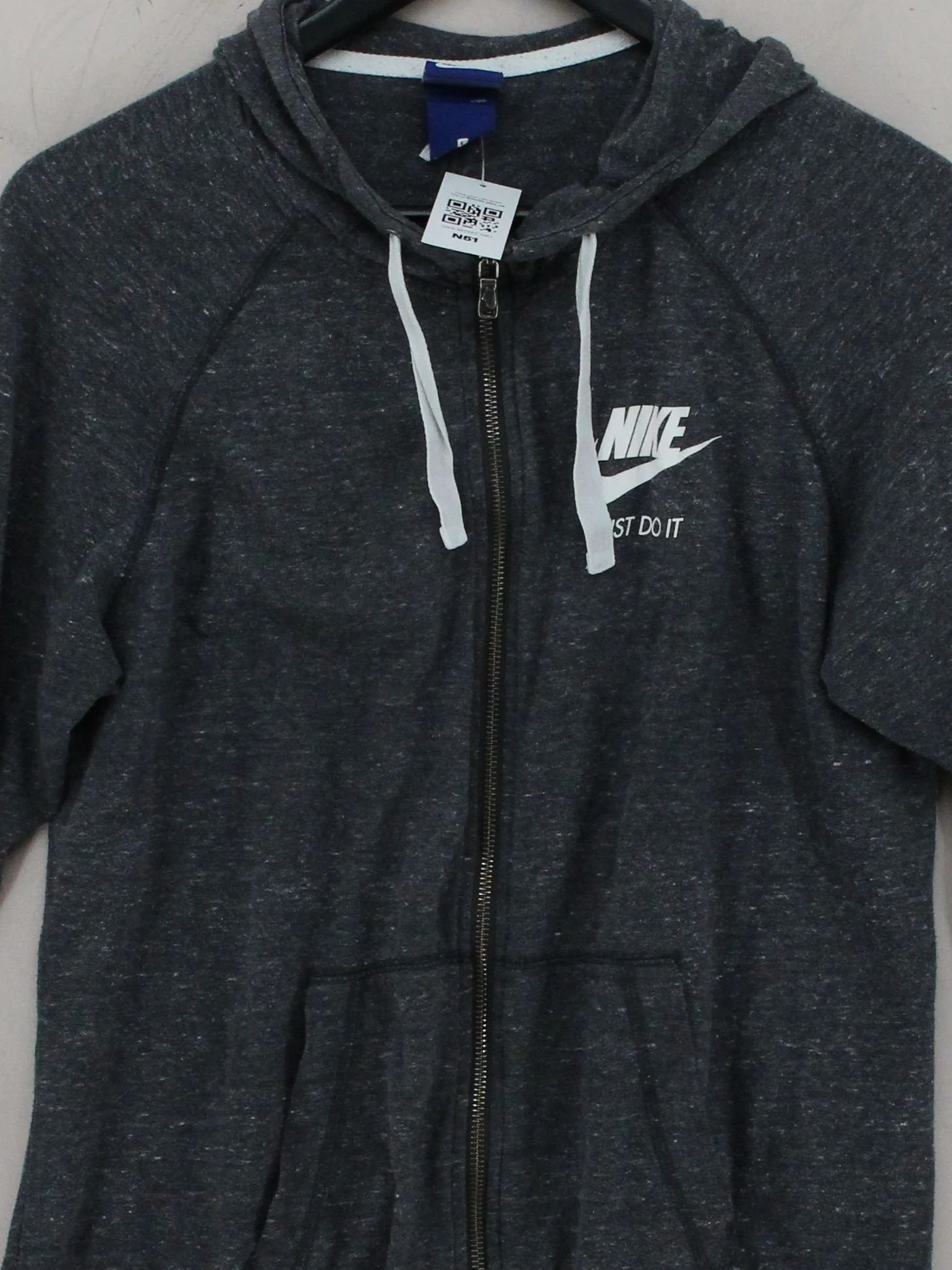 Nike Women's Hoodie L Grey Cotton with Polyester Pullover - Image 3