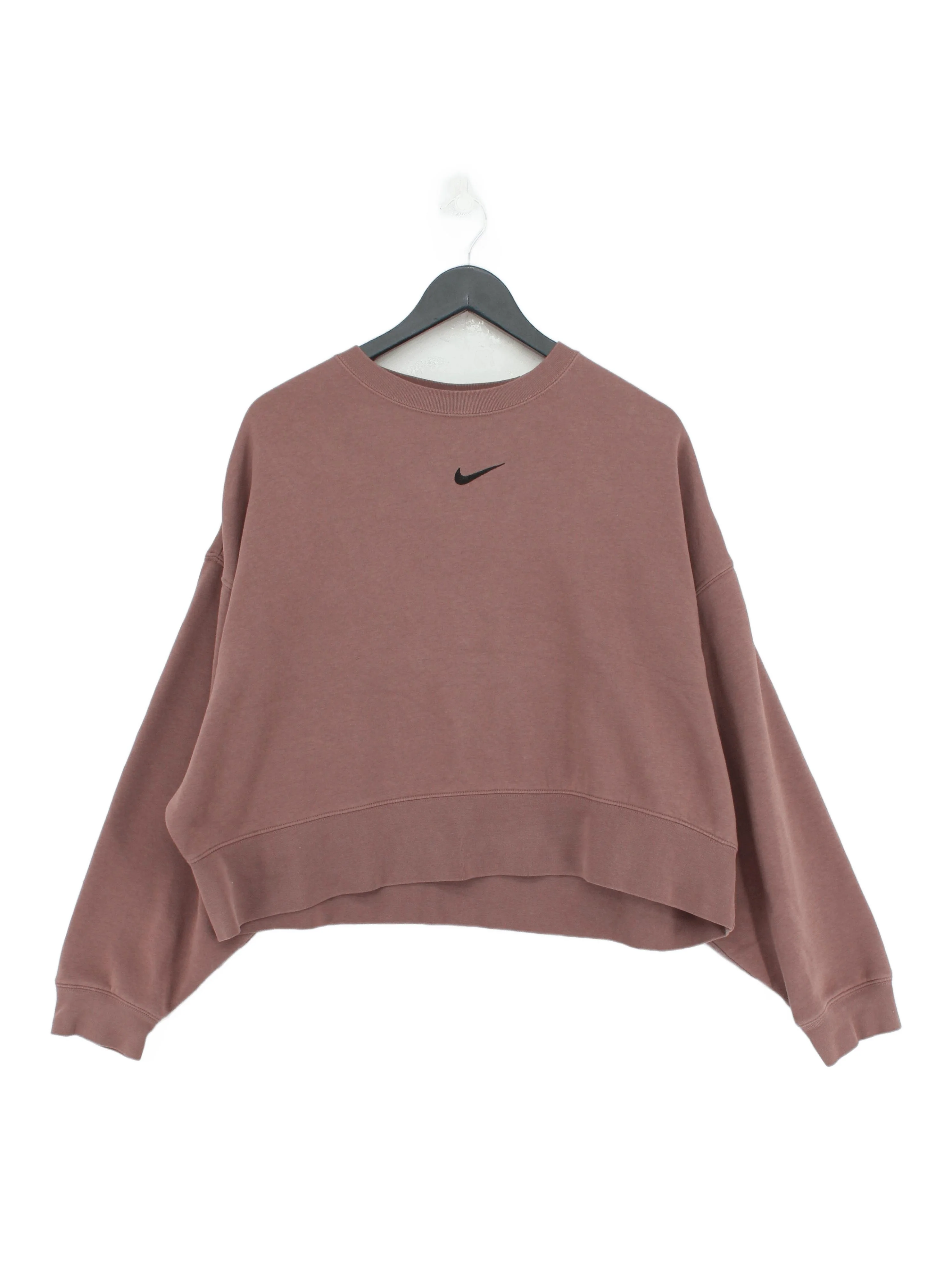 Nike Women's Hoodie S Brown Cotton with Polyester Pullover