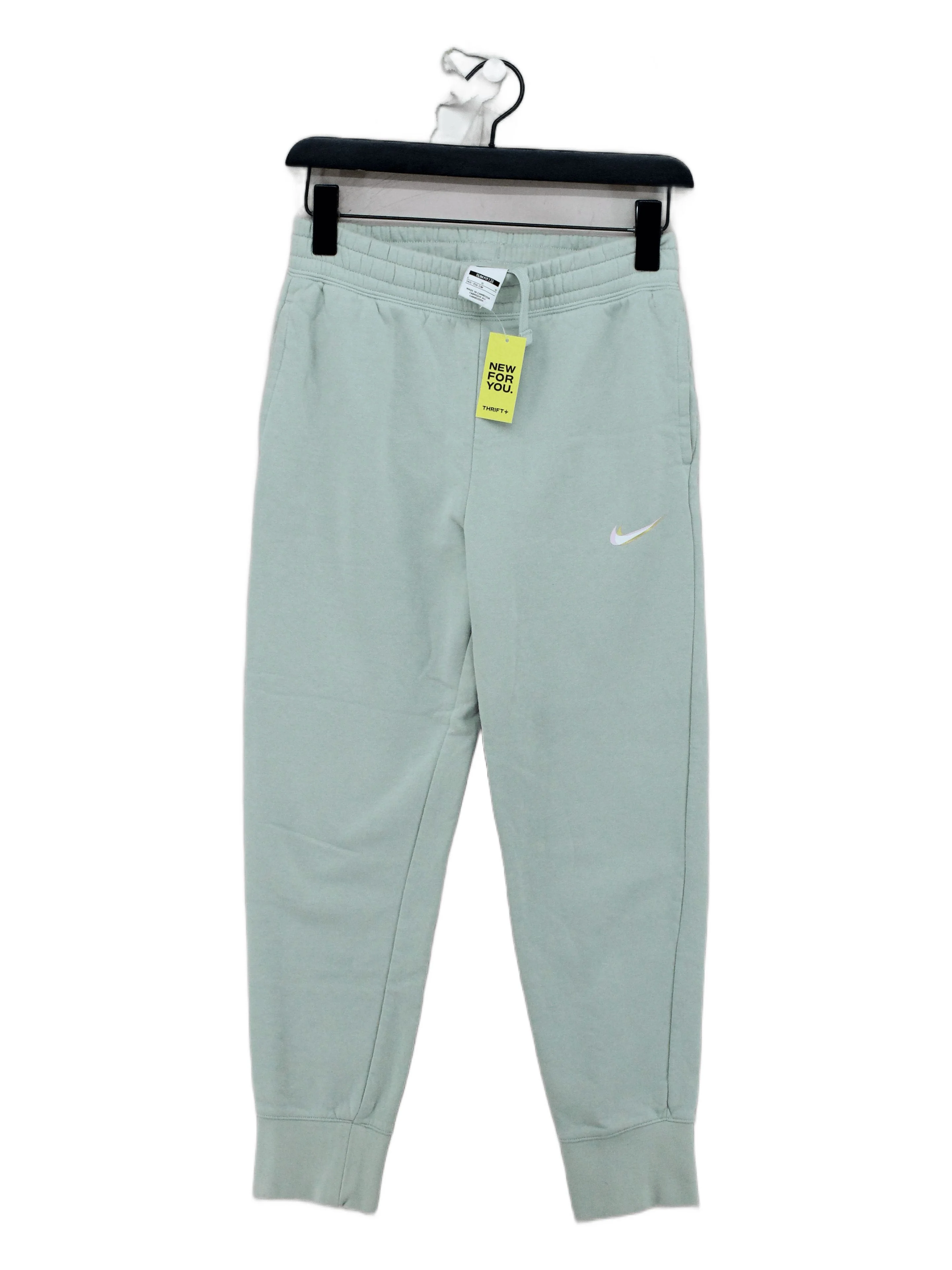 Nike Women's Sports Bottoms L Green Cotton with Polyester, Elastane Sweatpants