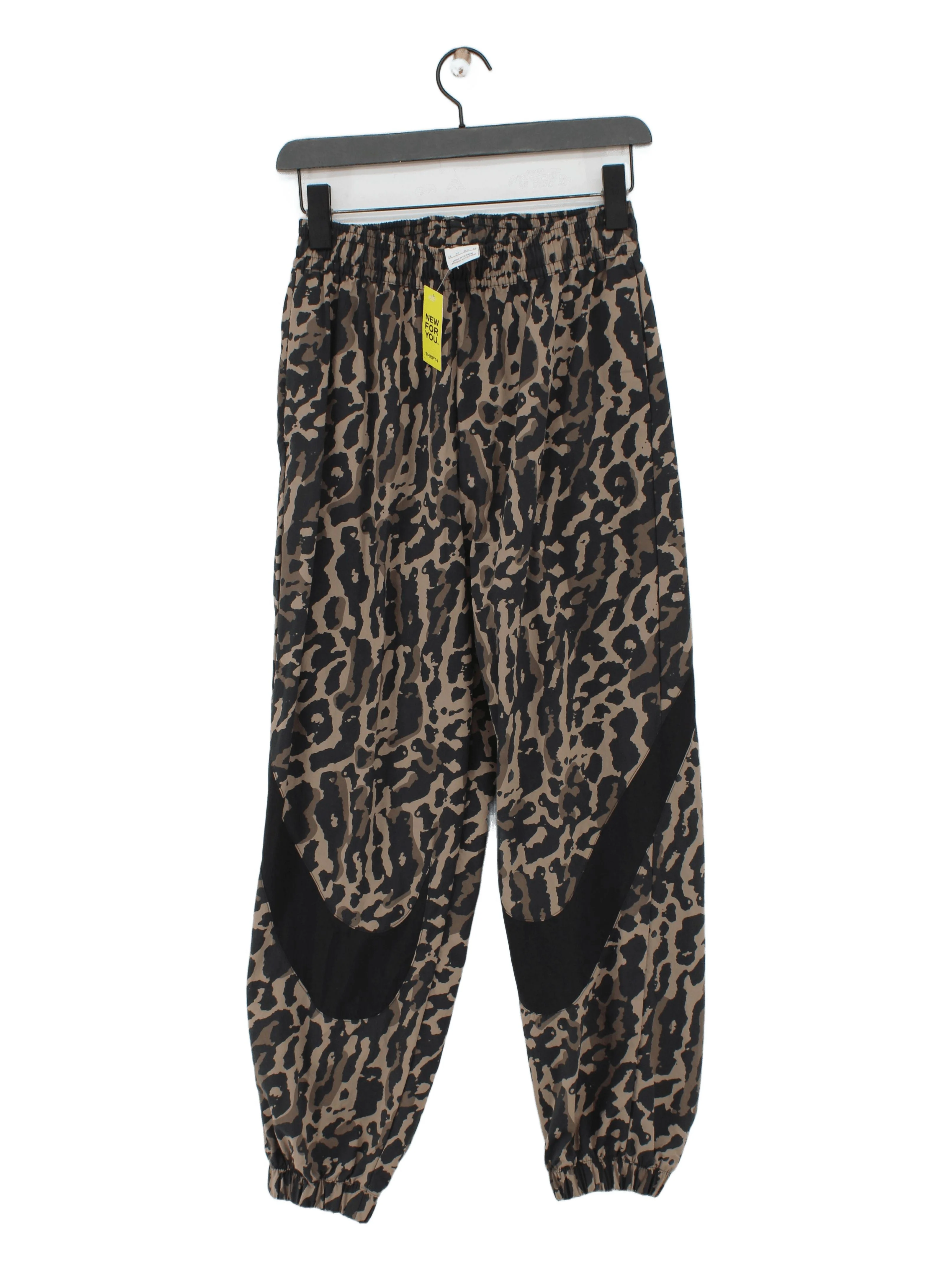 Nike Women's Sports Bottoms XS Brown Animal Print 100% Polyamide Sweatpants