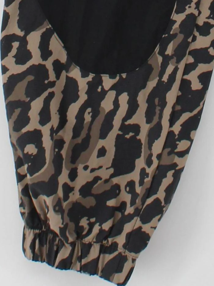 Nike Women's Sports Bottoms XS Brown Animal Print 100% Polyamide Sweatpants - Image 4