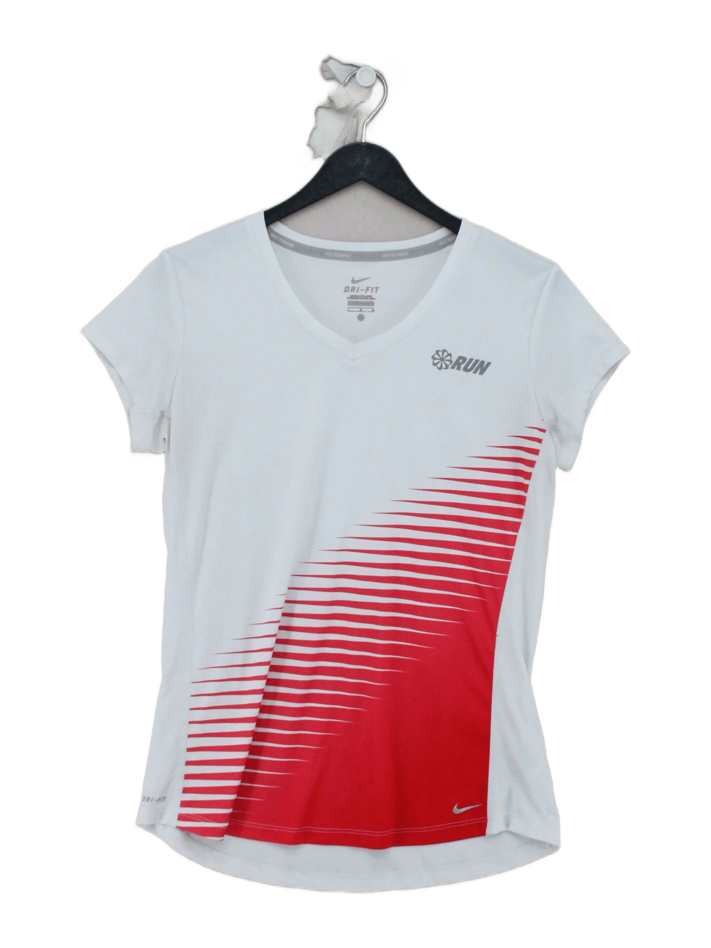 Nike Women's T-Shirt L White Graphic 100% Polyester Basic