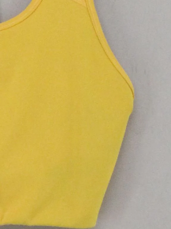 Nike Women's T-Shirt L Yellow Polyester with Elastane Sleeveless Basic - Image 4
