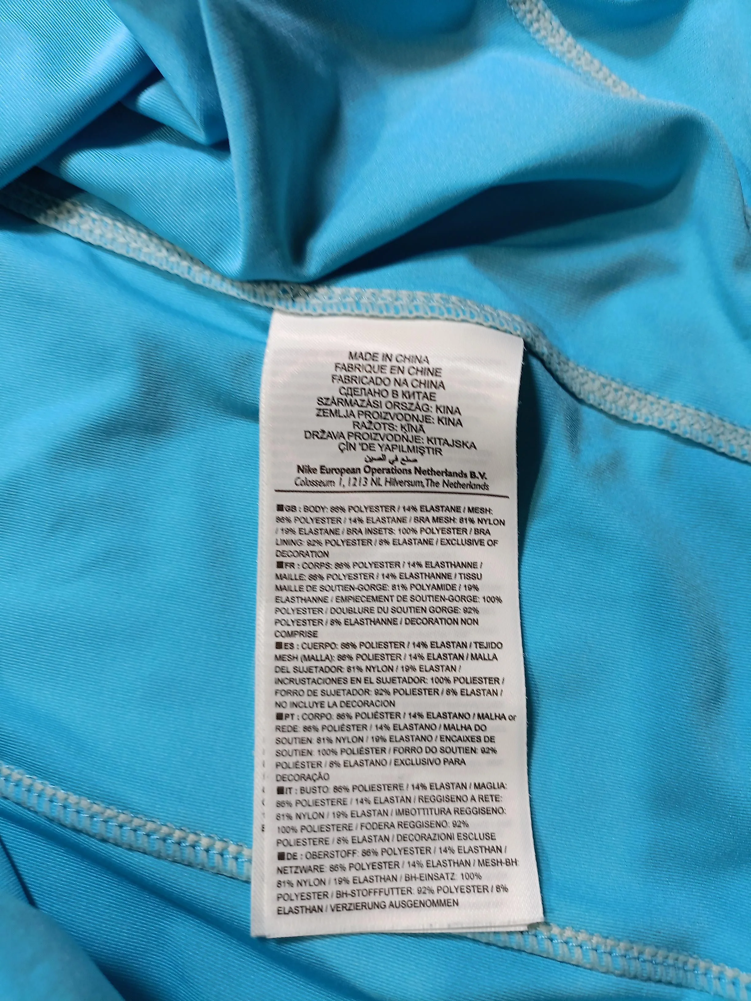 Nike Women's T-Shirt M Blue Polyester with Elastane, Nylon Sleeveless Basic - Image 6