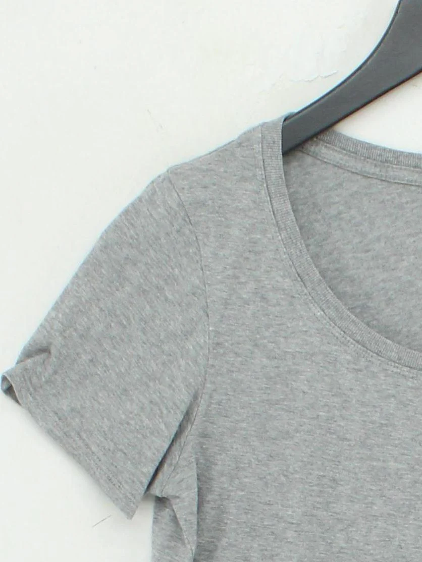 Nike Women's T-Shirt M Grey Graphic 100% Cotton Short Sleeve Round Neck Basic - Image 4