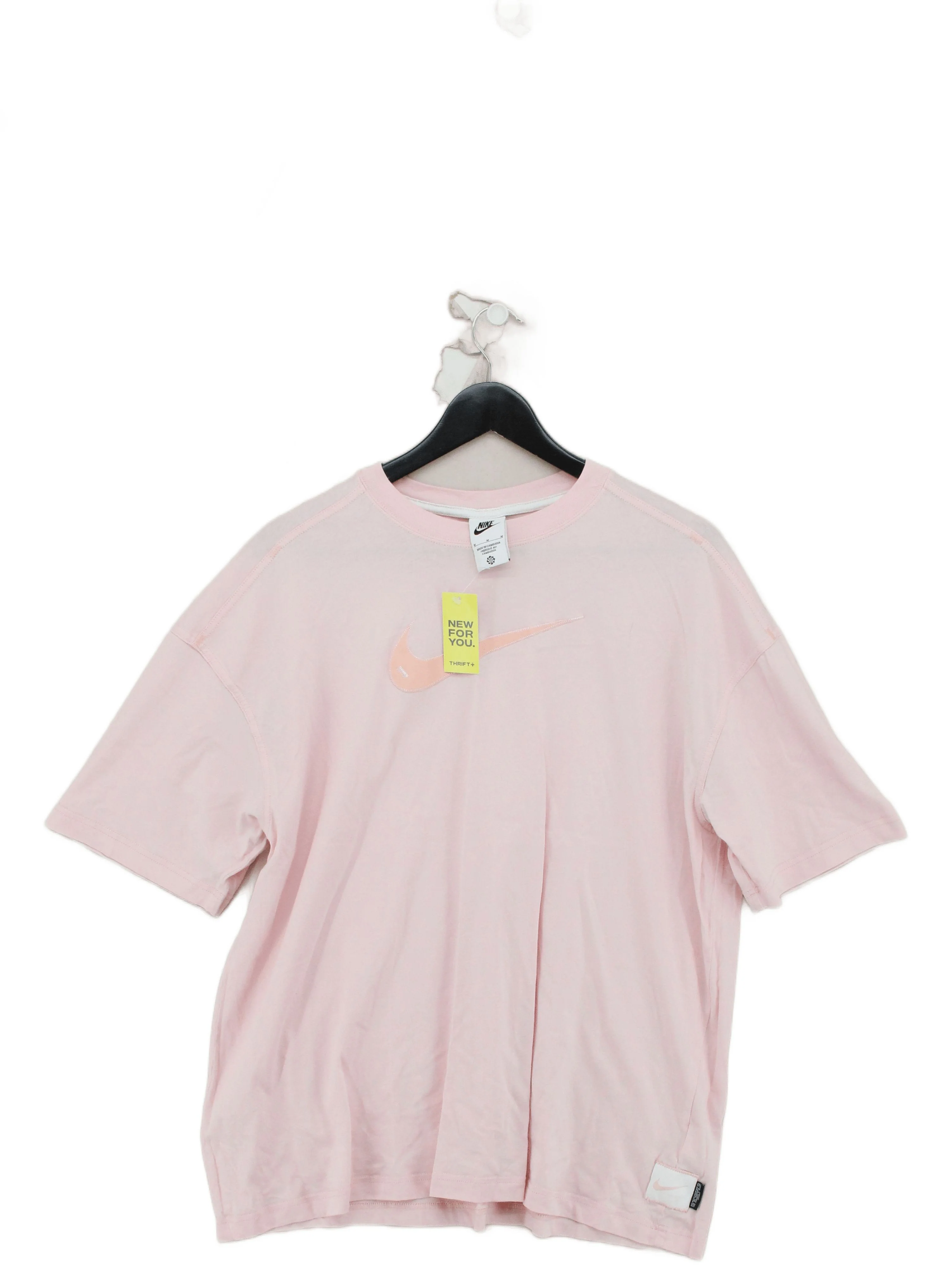 Nike Women's T-Shirt M Pink 100% Cotton Short Sleeve Round Neck Basic