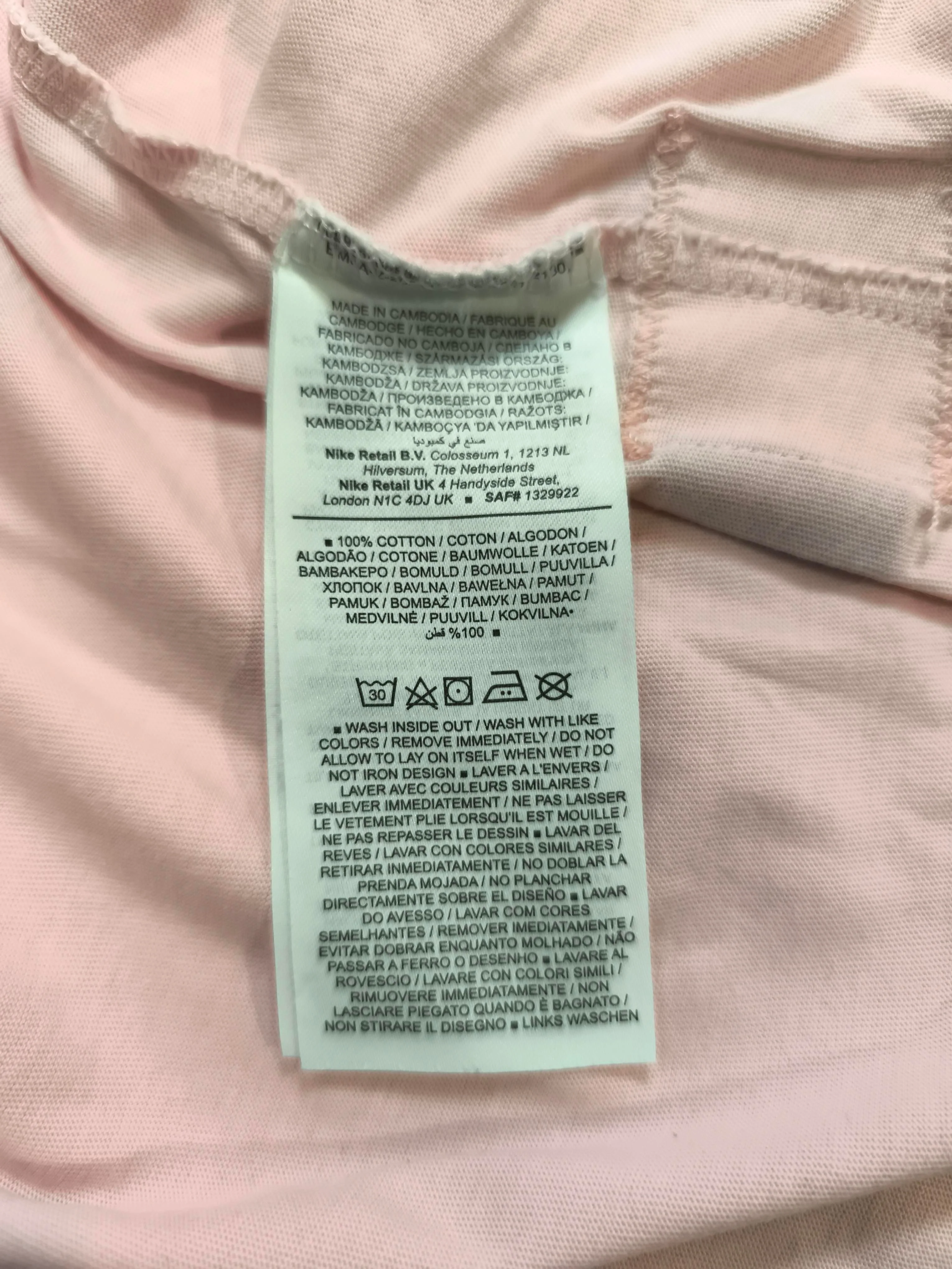 Nike Women's T-Shirt M Pink 100% Cotton Short Sleeve Round Neck Basic - Image 6