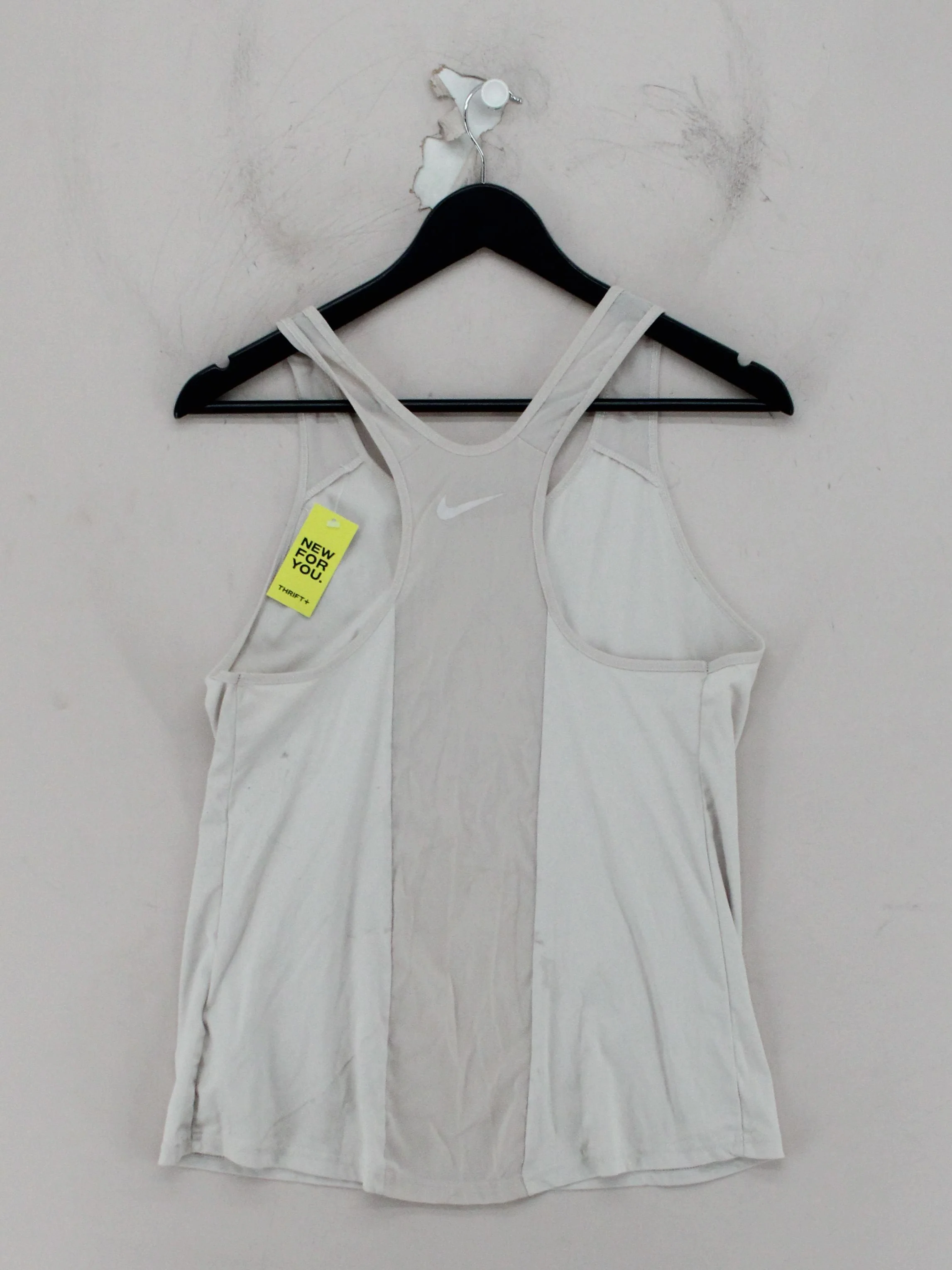 Nike Women's T-Shirt S Cream Polyester with Nylon, Elastane Sleeveless Basic - Image 2