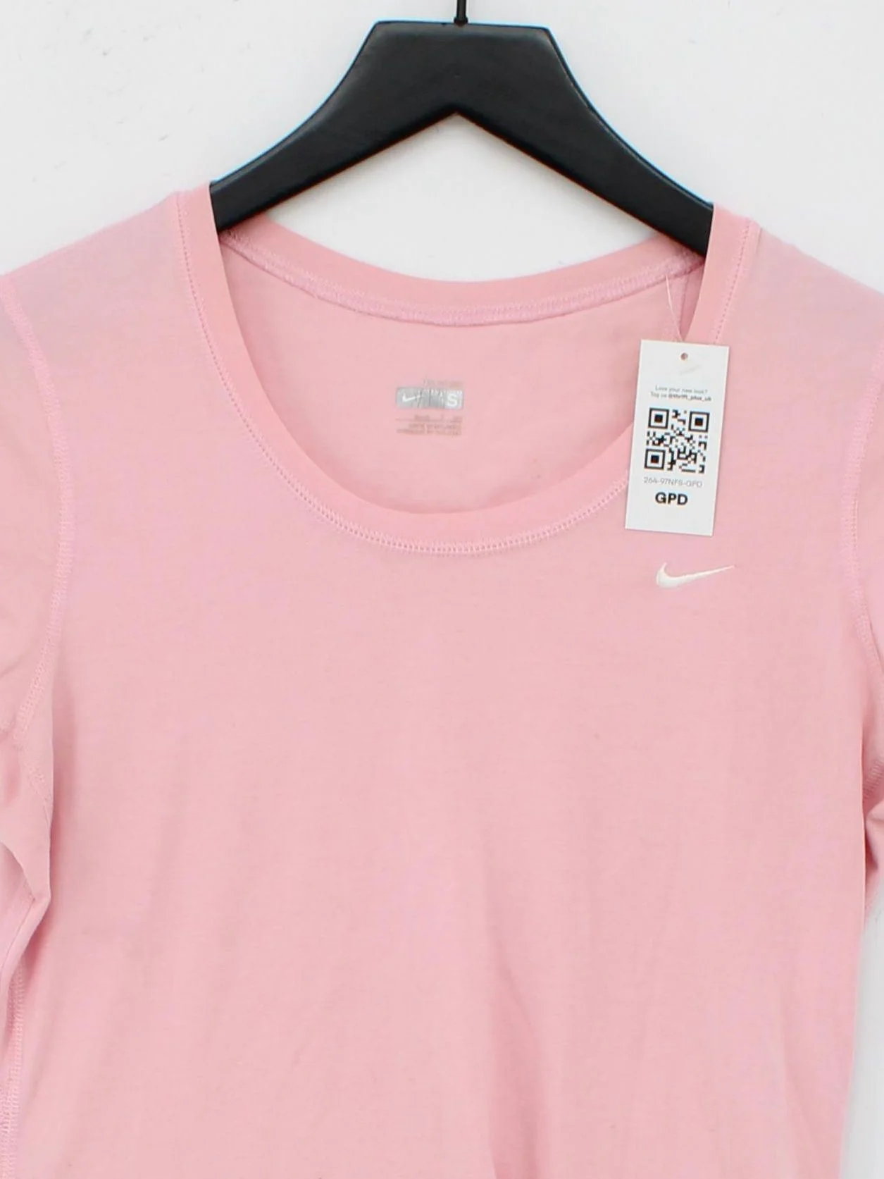 Nike Women's T-Shirt S Pink Cotton with Polyester, Spandex Basic - Image 3