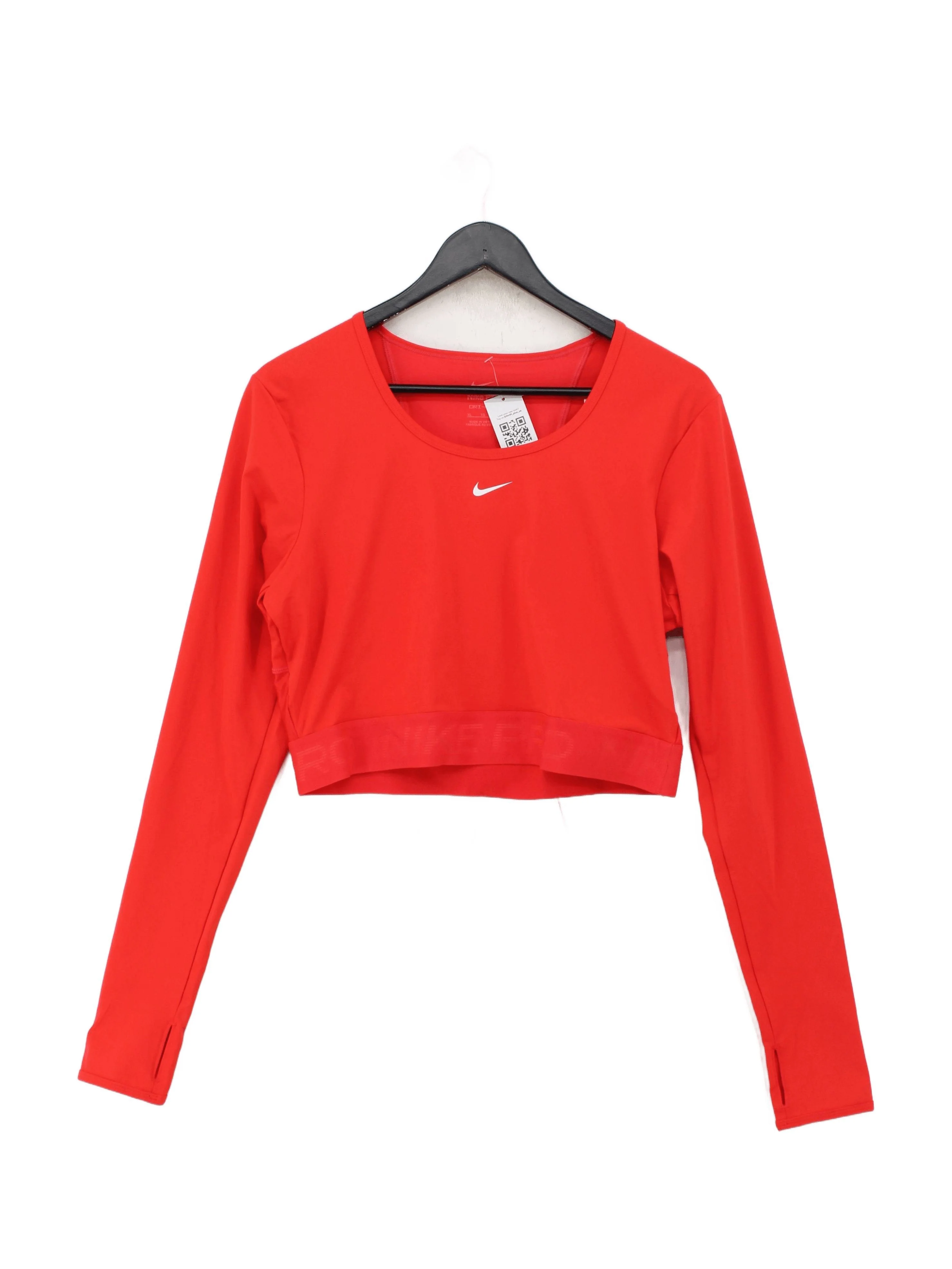Nike Women's T-Shirt XL Red Polyester with Elastane Basic
