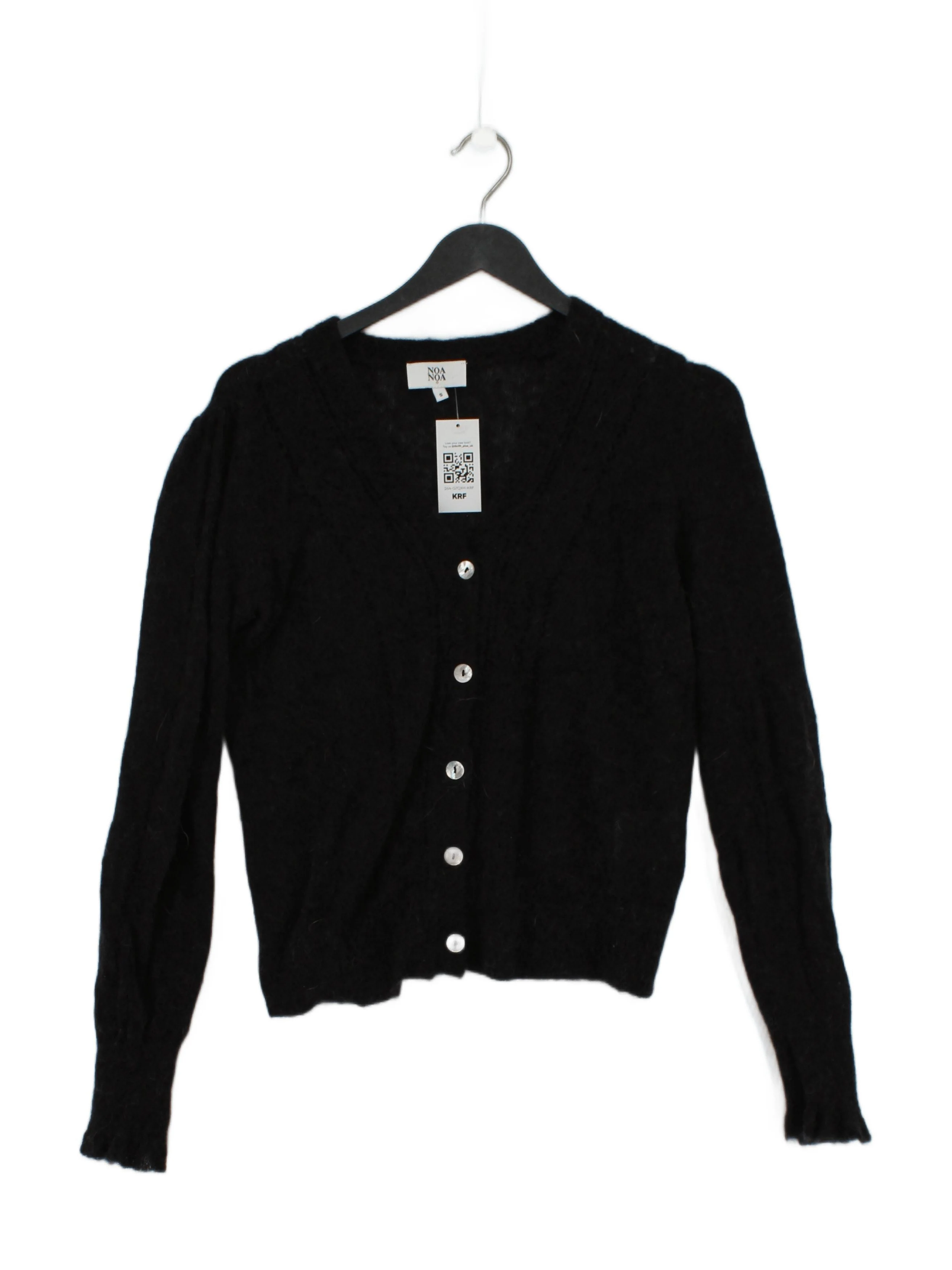 Noa Noa Women's Cardigan S Black Polyamide with Wool, Cashmere V-Neck Cardigan