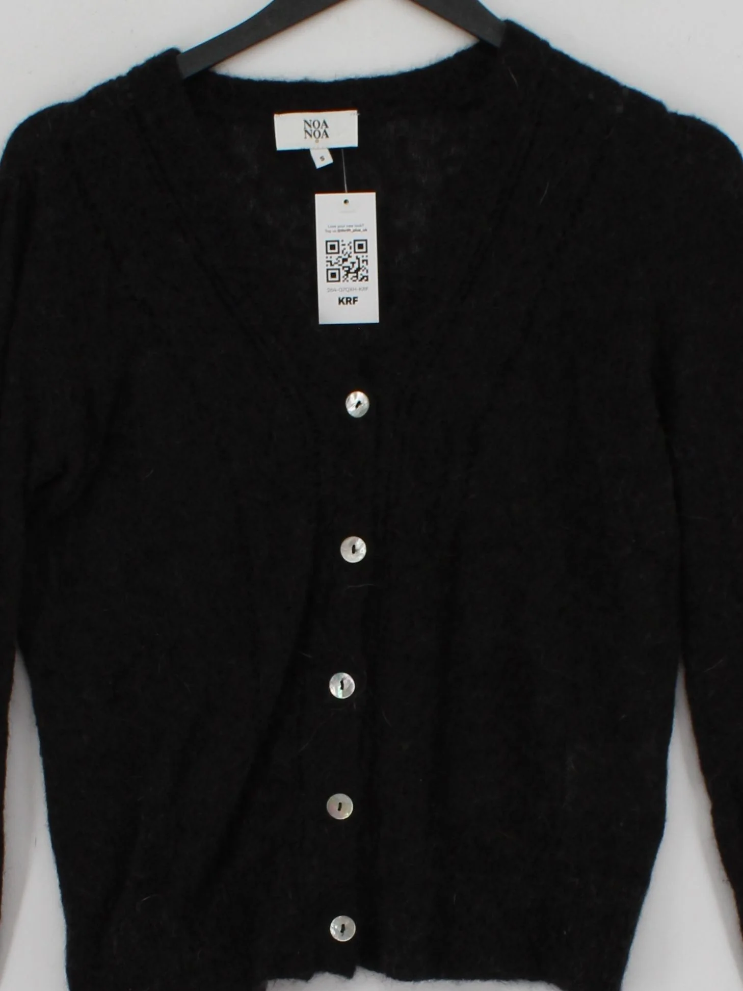 Noa Noa Women's Cardigan S Black Polyamide with Wool, Cashmere V-Neck Cardigan - Image 3