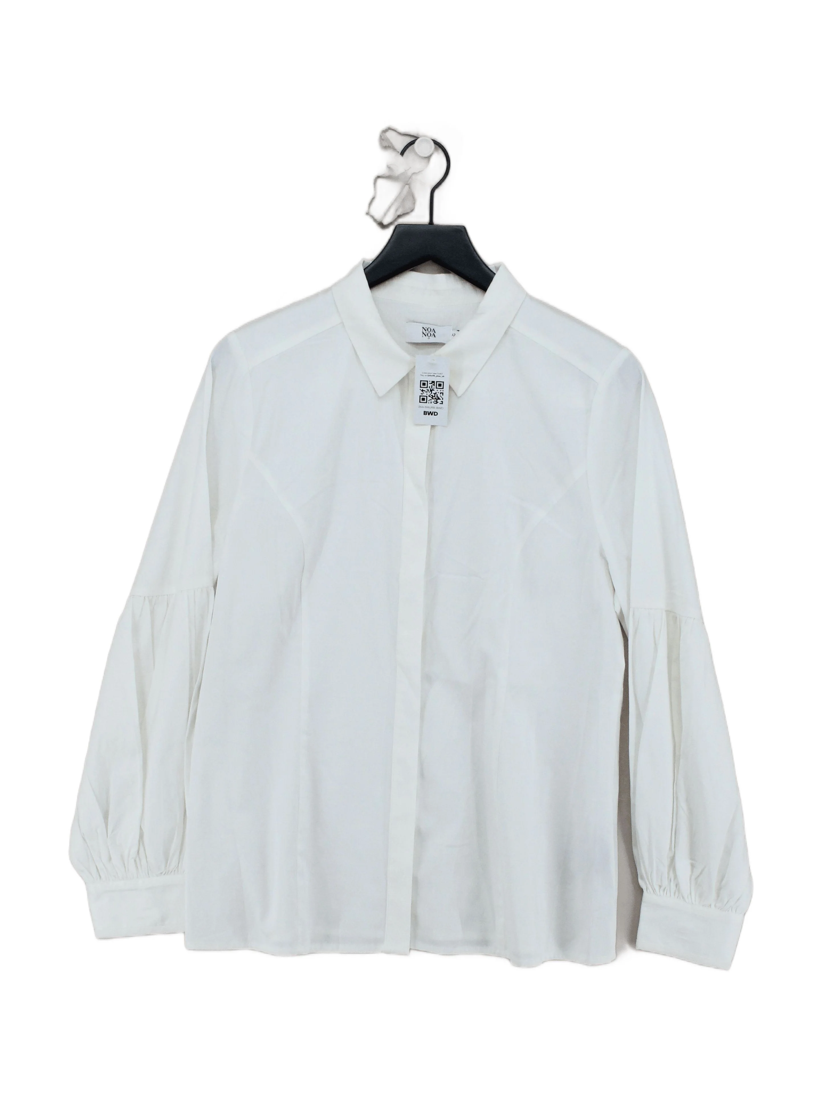 Noa Noa Women's Shirt UK 14 White Cotton with Elastane Basic