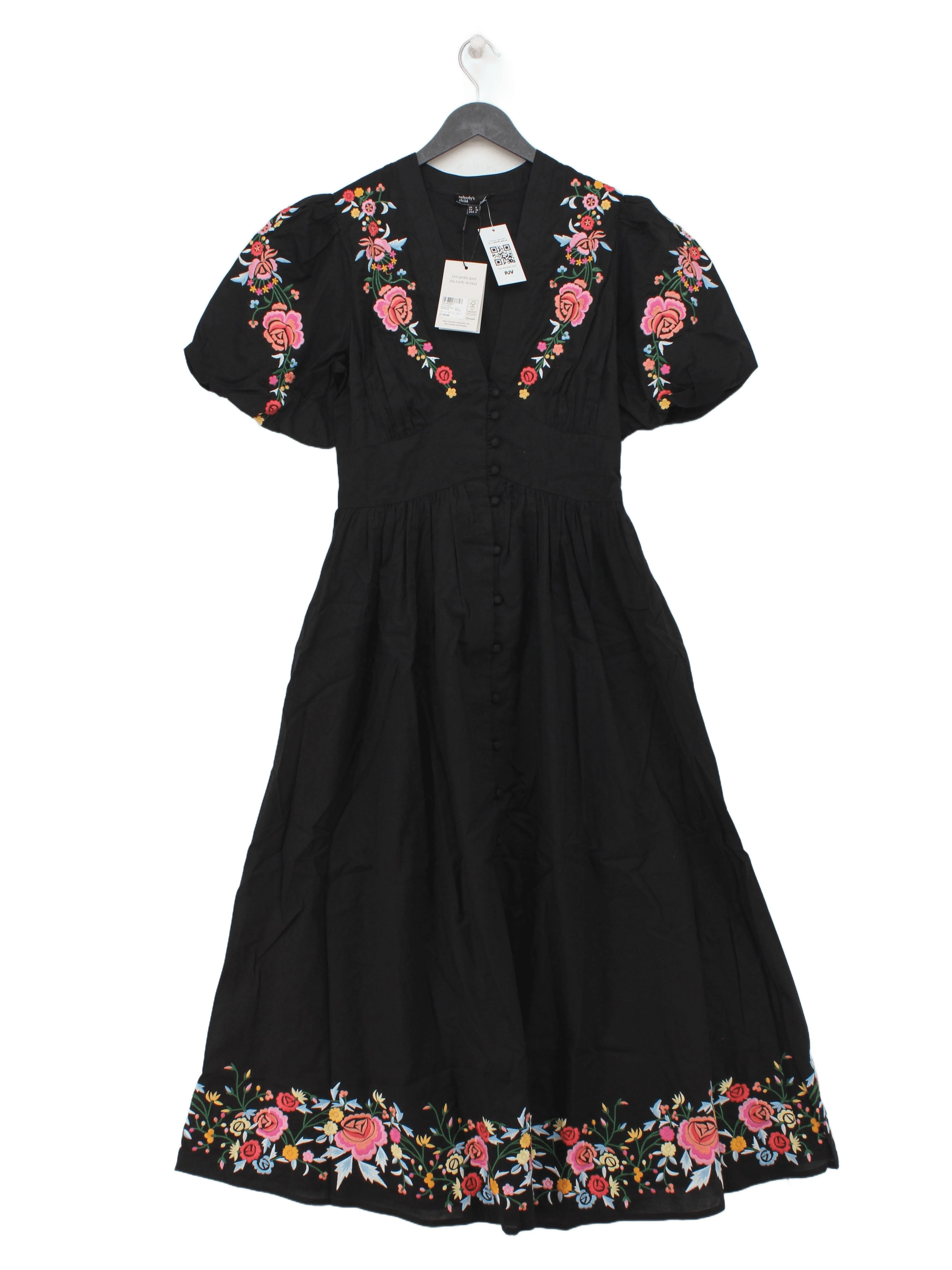 Nobody's Child A-Line Maxi Dress UK6 in Black