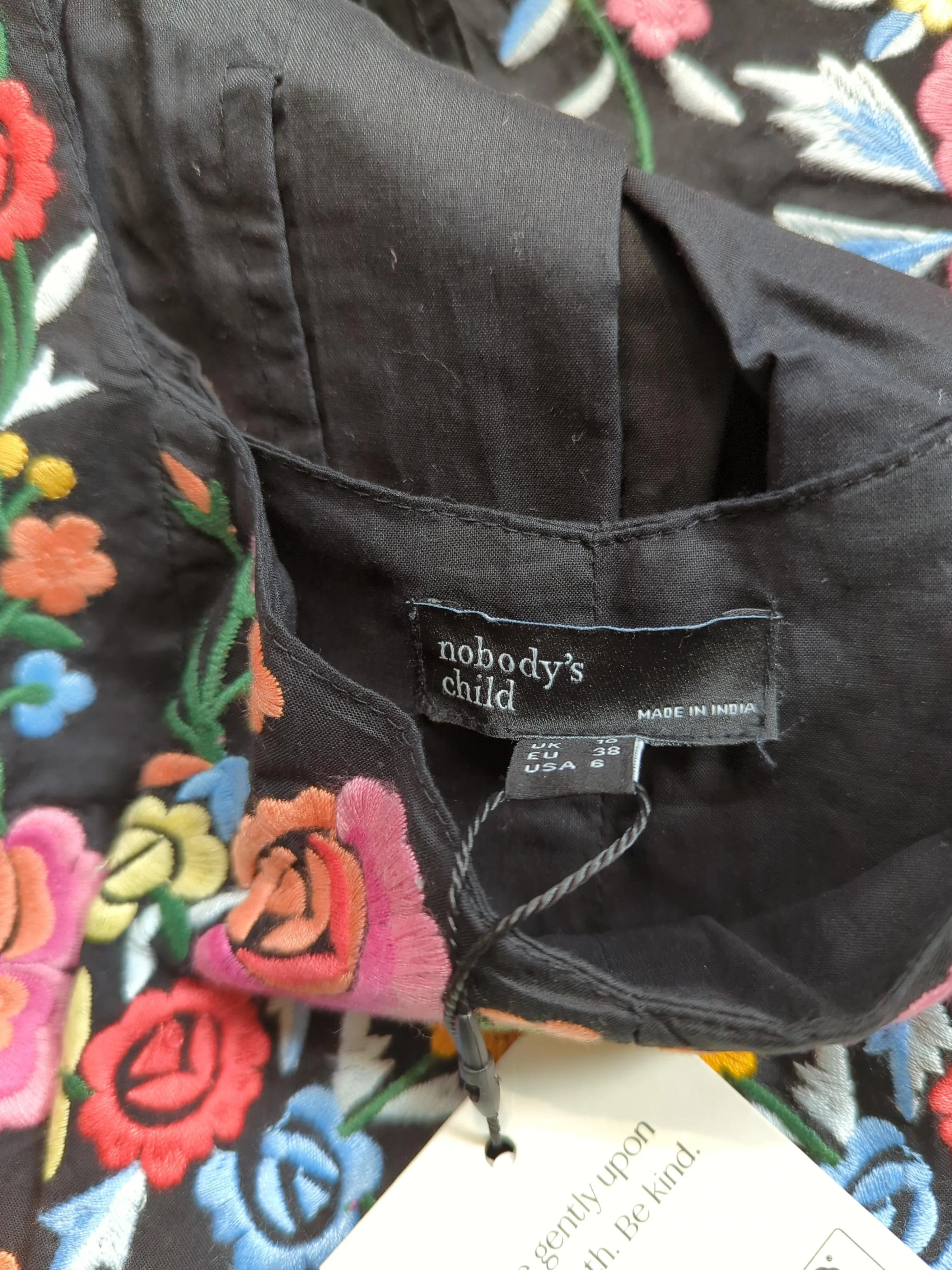 Nobody's Child A-Line Midi Dress UK10 in Black - Image 5